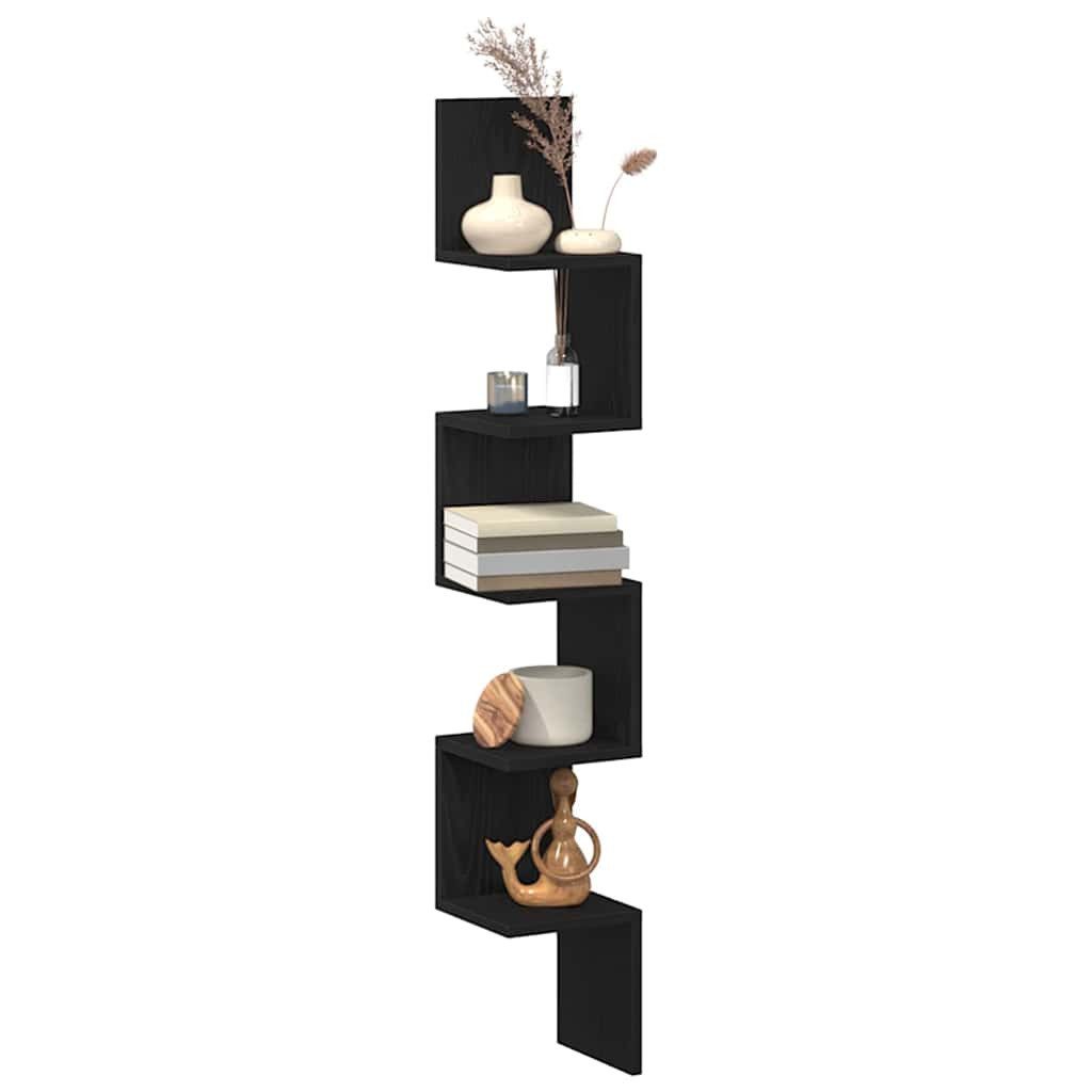 vidaXL Eckregal, Eckregal Schwarz Eichen-Optik 20 x 20 x 127,5 cm Holzwerkstoff