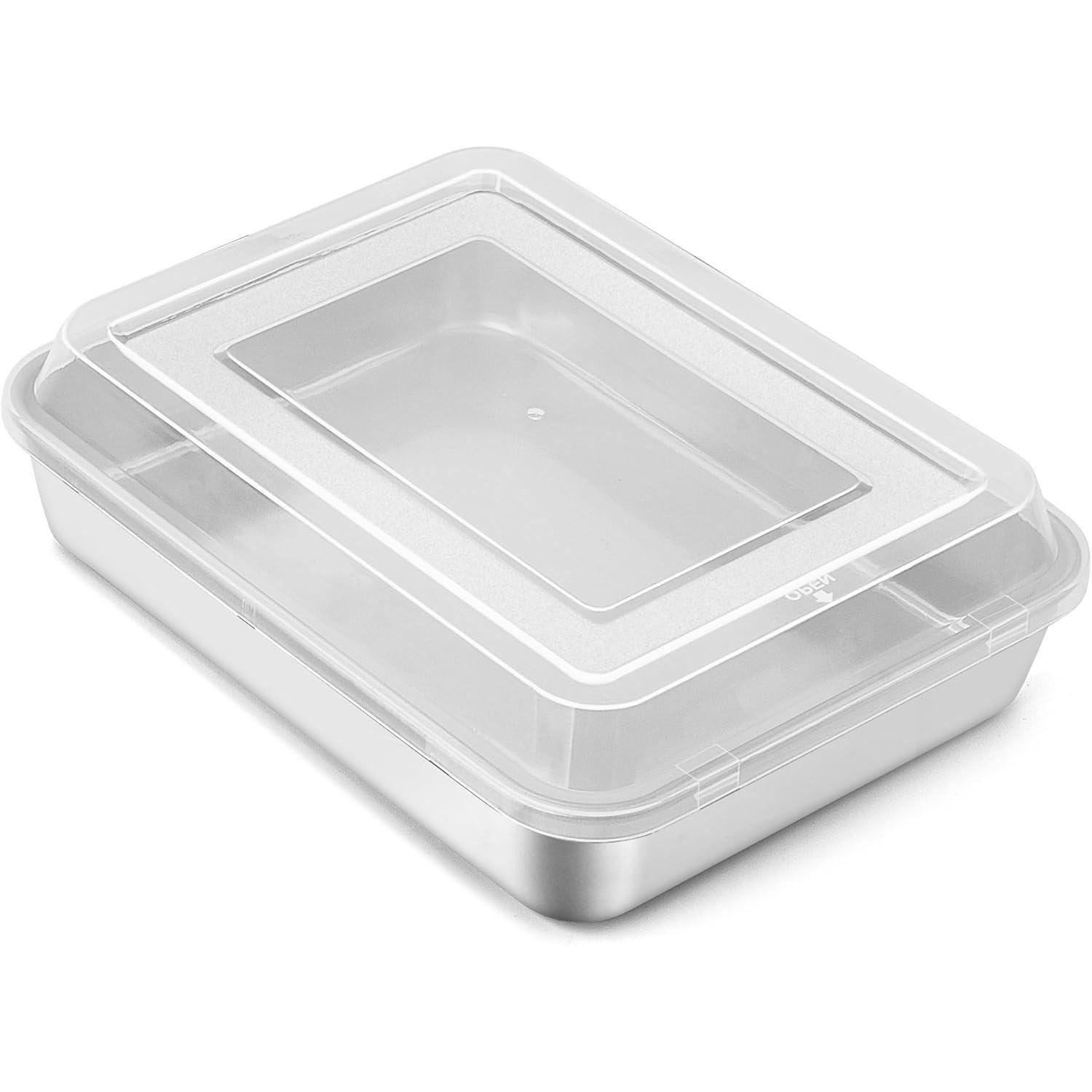 LuxusKollektion Backblech Backblech Edelstahl Deckel Silber-backblech mit Deckel 23,8x18x5cm, Ofenblech, Backofenblech