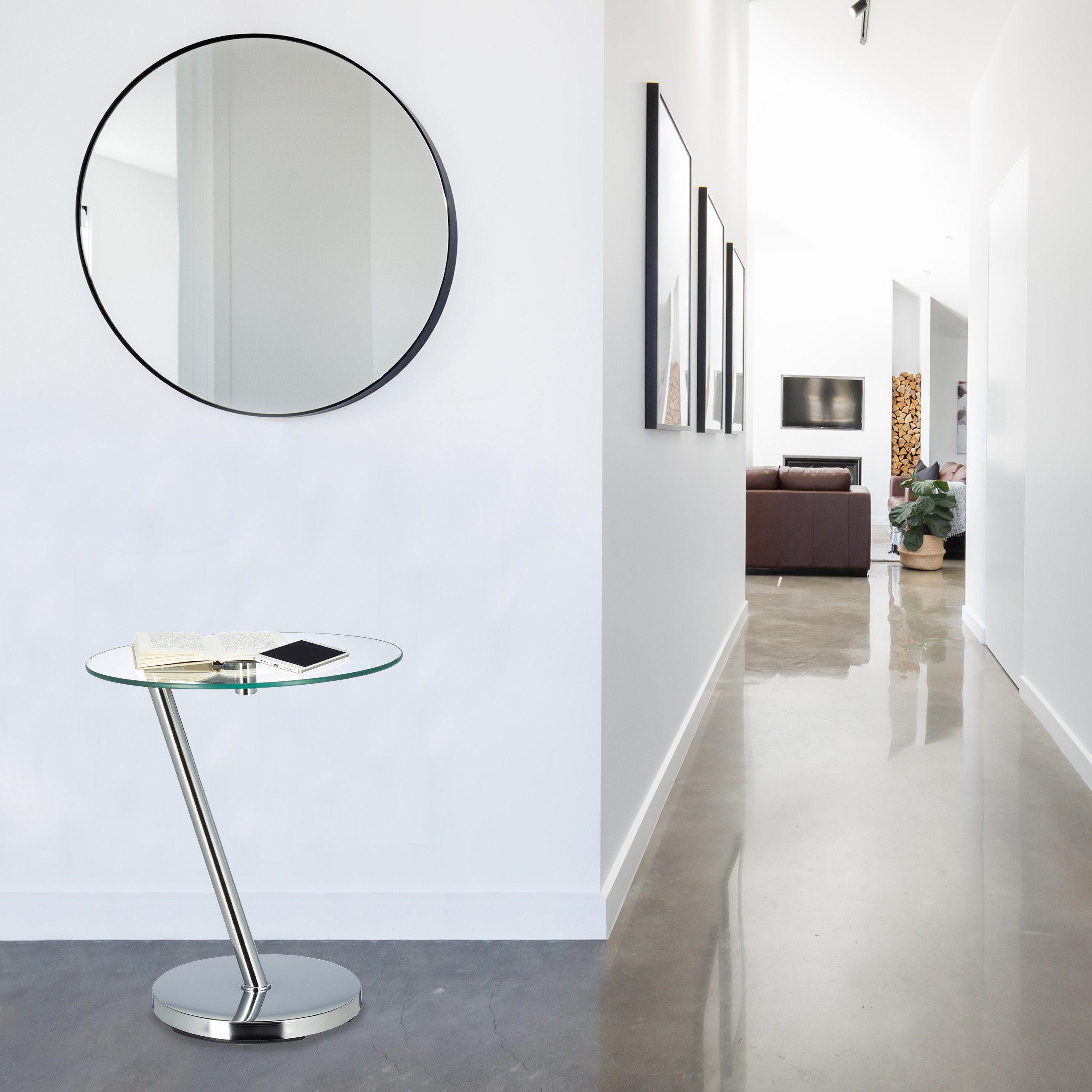 relaxdays Beistelltisch Kaffeetisch Glas und Metall (1-St) – Bild 5 von 5