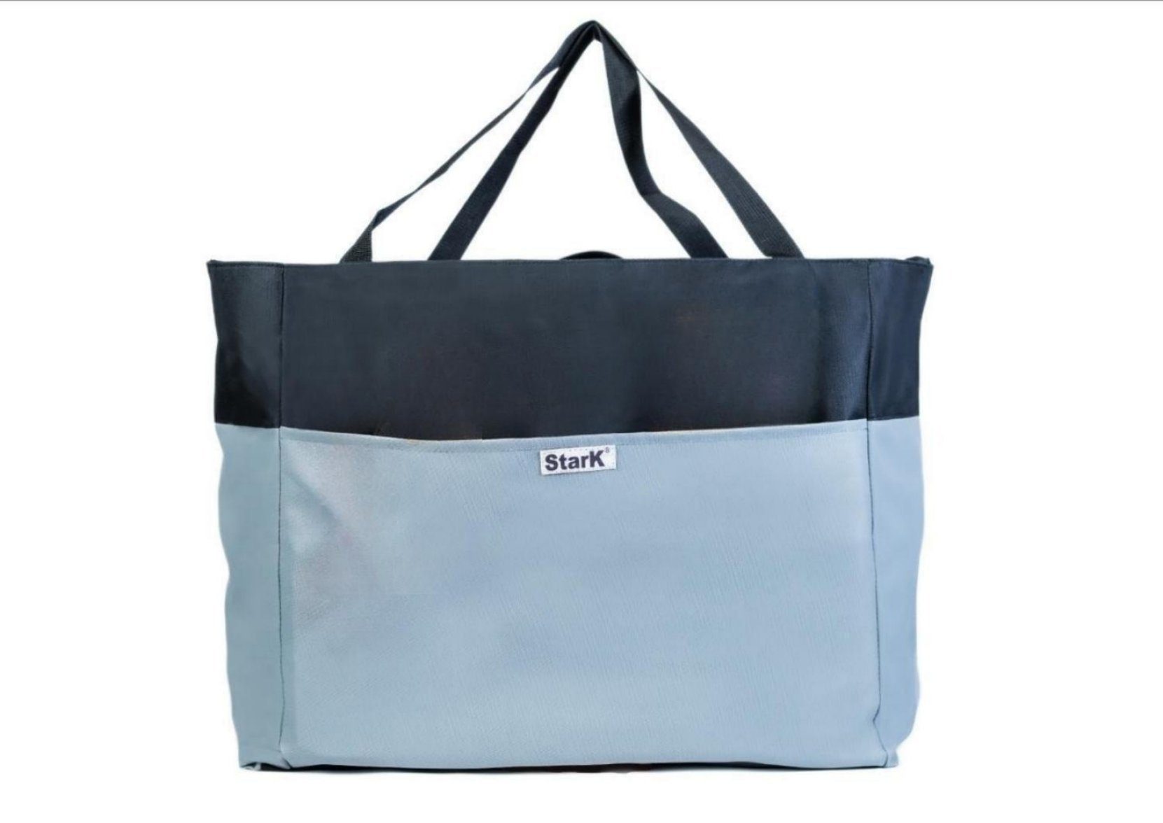 StarK XL-Strandtasche mit Reißverschluss - Faltbare Badetasche 50 Liter (Wasserabweisende Badetasche mit verschließbarem Innenfach - Beach Bag), Wasserabweisend, Sandfrei, Leicht zu Reinigen Grau