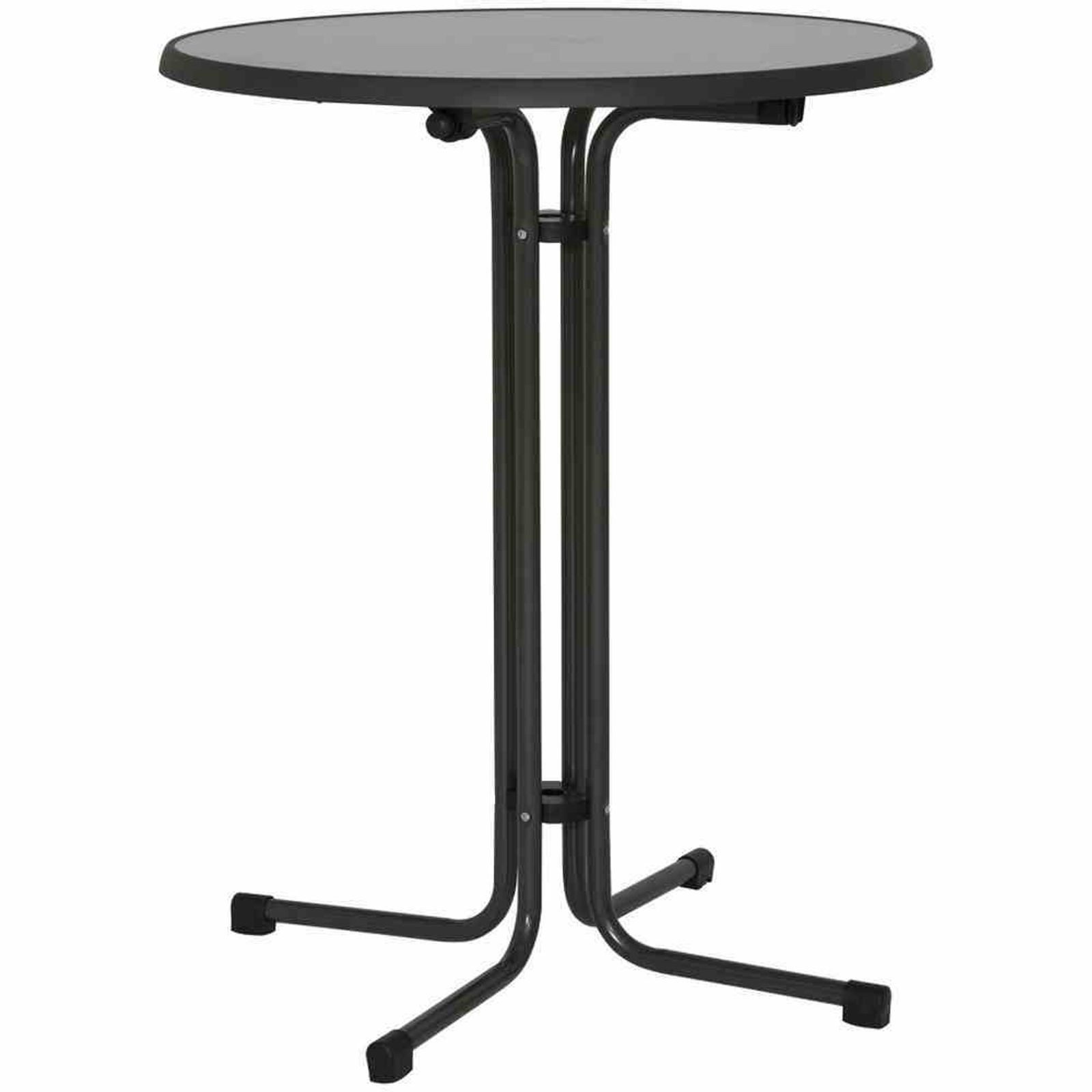 Gartentisch Stehtisch Ø 85x110 cm, grau, klappbar Stahlrohrgestell