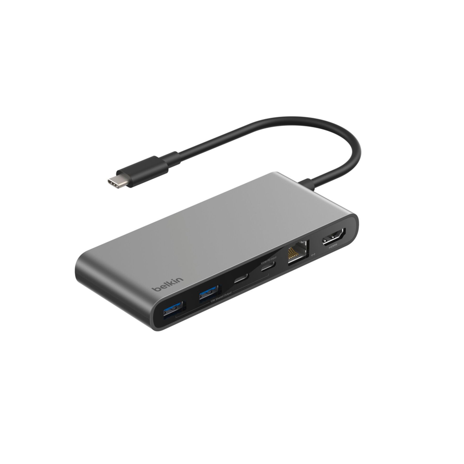 Belkin Laptop-Dockingstation Connect 8-Port-USB-C-Hub mit 2,5-Gb-Ethernetanschluss