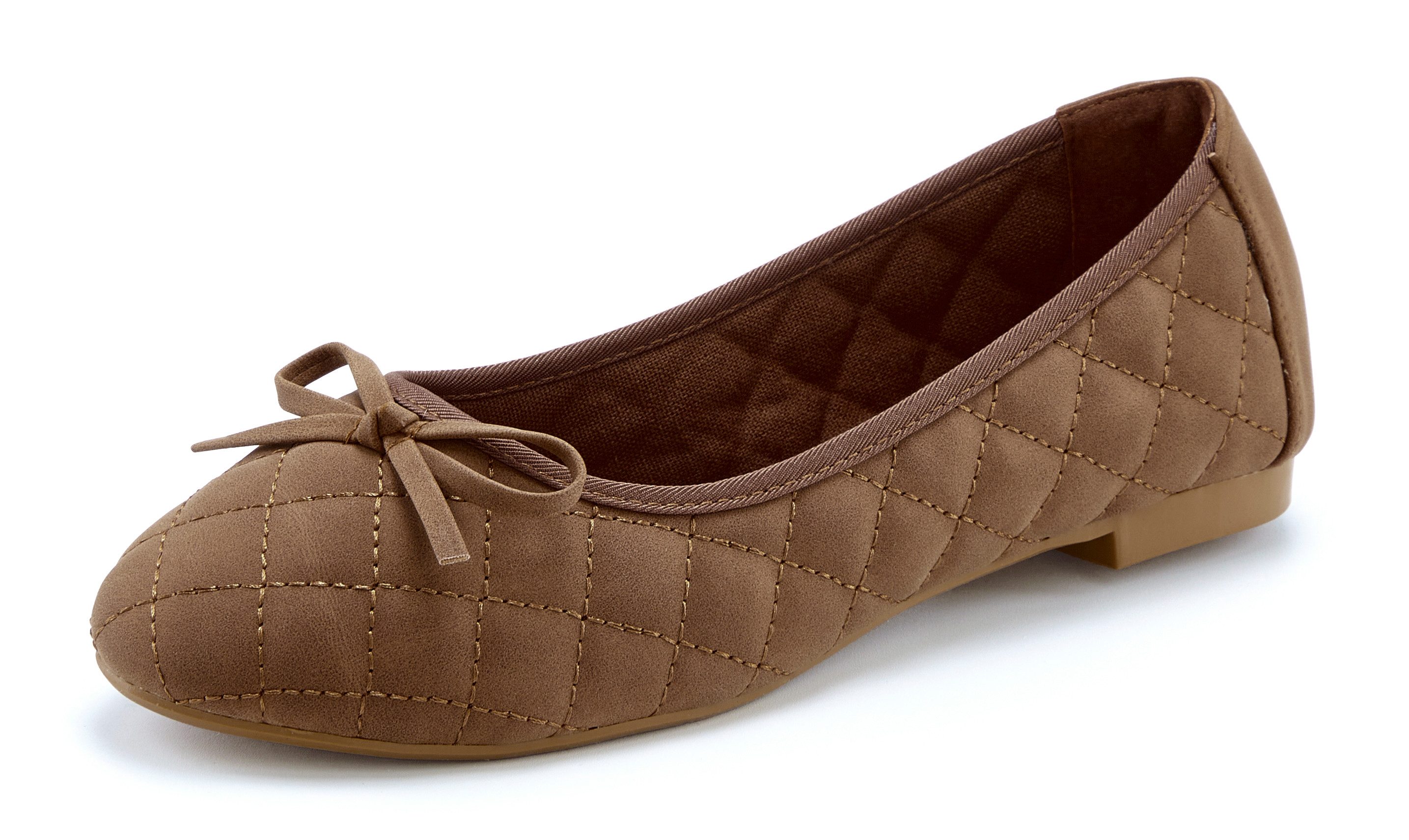 LASCANA Slipper, Schlüpfschuh Ballerina mit Schleifenapplikation VEGAN günstig online kaufen