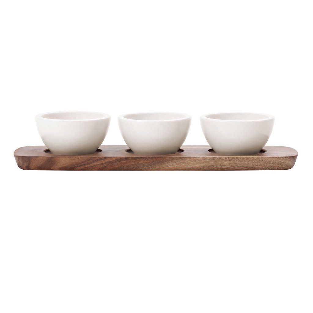 Villeroy & Boch Geschirr-Set Artesano Original Set Dipschälchen 4tlg. (4-tlg), 1 Personen, Holz, Akazienholz, Handwäsche empfohlen, Made in Germany