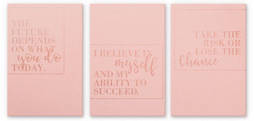 3 (Set, Kupfereffekt Collage, Bilder Wall-Art Motivation St) Mehrteilige