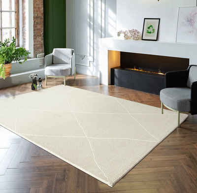 Teppich Lima Designer Teppich, weich & pflegeleicht, 3D-Effekt, waschbar, the carpet, Rechteck, Höhe: 12 mm, Wohnzimmer, Schlafzimmer, Recycle, Umweltbewusst, Soft