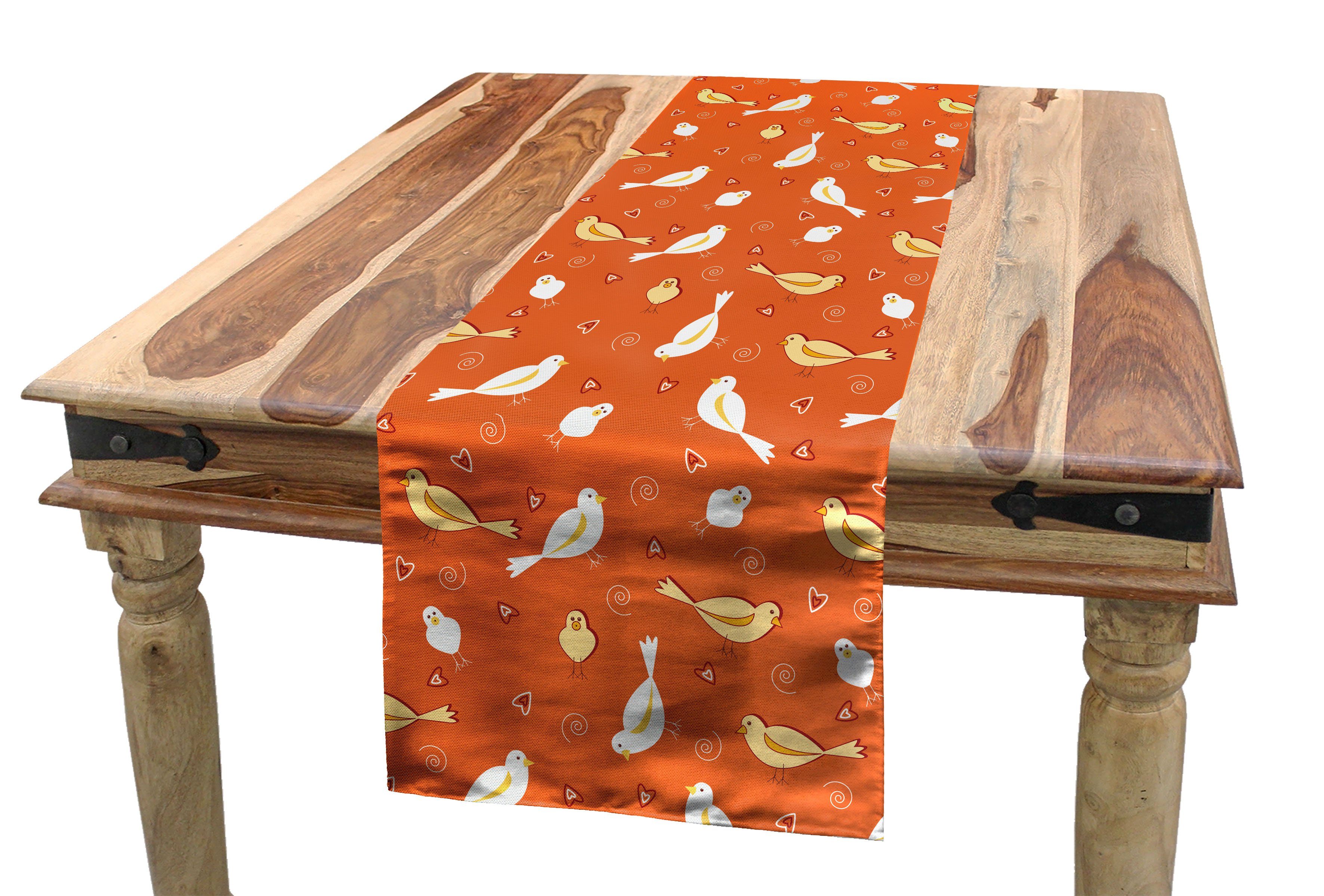 Tischläufer, Dekorativer Abakuhaus mit Jahrgang Rechteckiger Vögel Esszimmer Küche Herz-Shapes Tischläufer