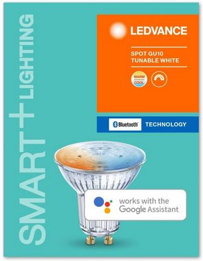 Ledvance LED-Leuchtmittel SMARTEplus LED Reflektorlampe 45° Bluetooth GU10 Spot Strahler 4er, GU10, 4 St., Warmweiß bis Kaltweiß, 2.700-6.500 K, Lichtfarbe änderbar (2700-6500K)