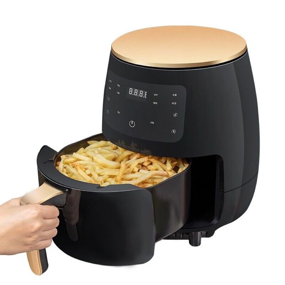 Cheffinger Pommes 1400W Heißluftfritteuse, 4,5 Airfryer Schwarz Heißluftofen L