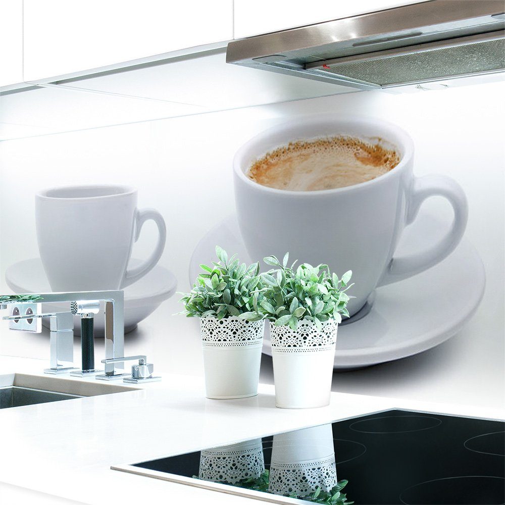 DRUCK-EXPERT Küchenrückwand Küchenrückwand Kaffee Tasse Premium Hart-PVC 0,4 mm selbstklebend