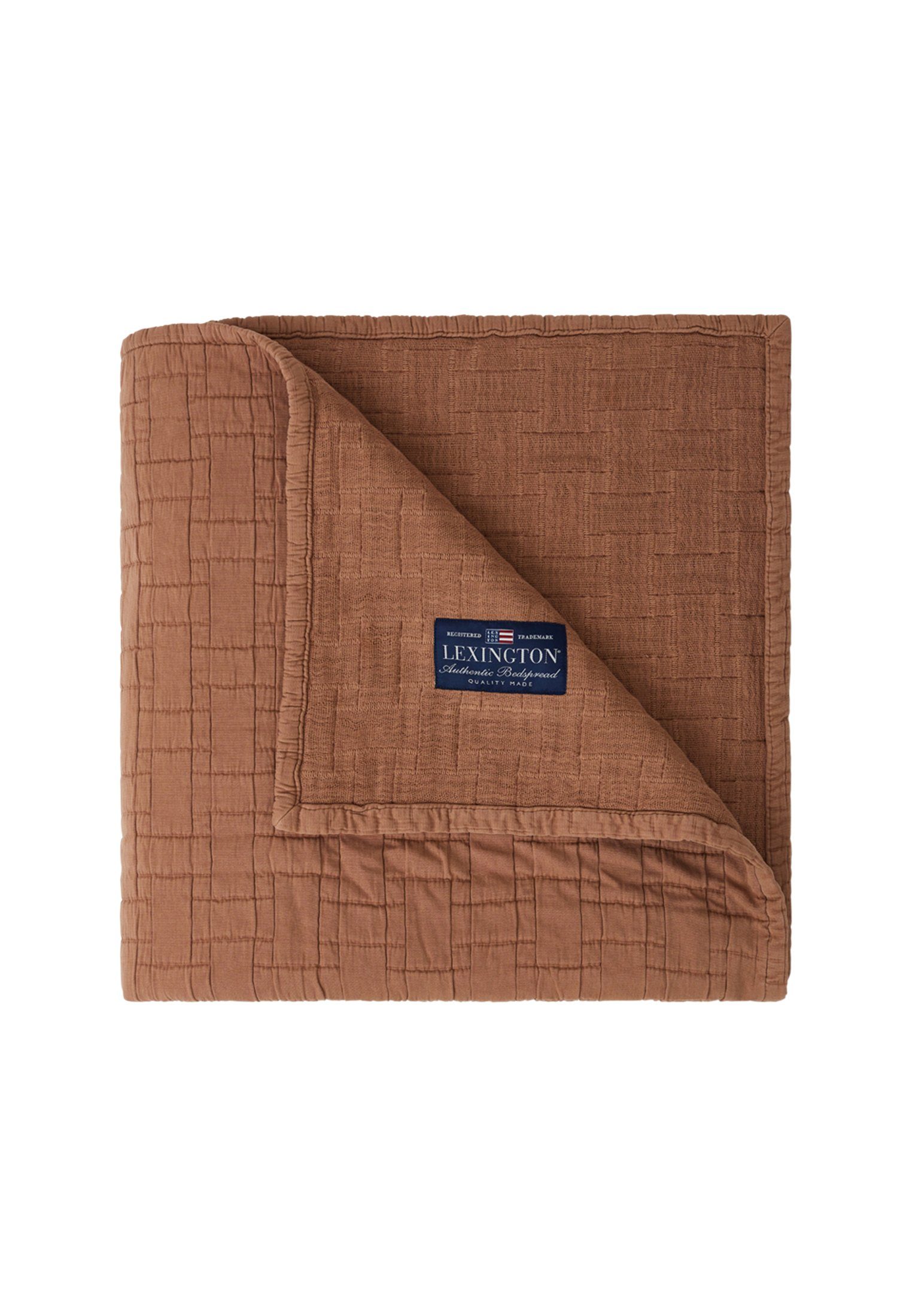 Tagesdecke Basket Structured Cotton, Lexington mid brown