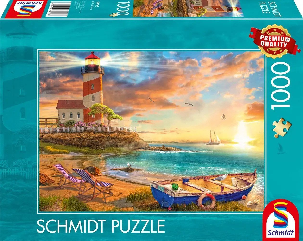 Schmidt Spiele Puzzle Sonnenuntergang in der Leuchtturm-Bucht, 1000 Puzzlet günstig online kaufen