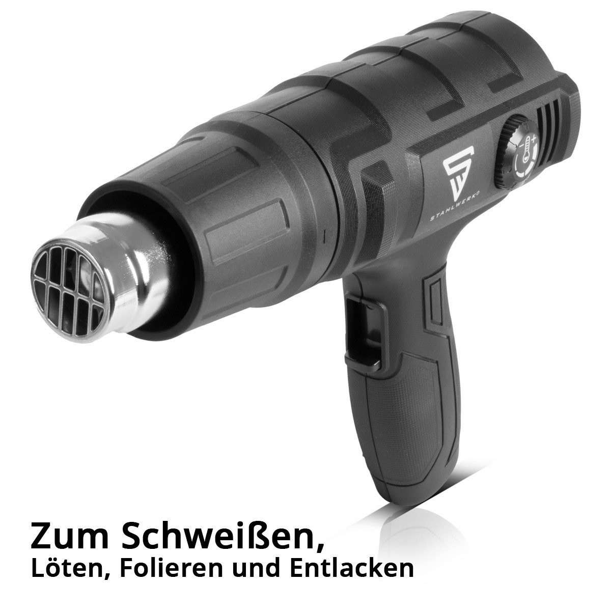 STAHLWERK Heißluftgebläse HP-2000 ST 2.000 Watt starke Heißluftpistole, 2000 in W, bis max. 600 °C, (Set, 5-tlg., Set), zum Entlacken, Schweißen, Schrumpfen oder Fügen von Kunststoffen
