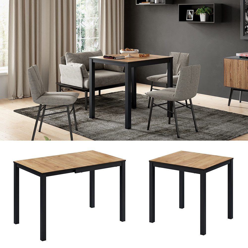 Vicco Esstisch Granny, Eiche/Anthrazit, 120 x 70 cm ausziehbar günstig online kaufen