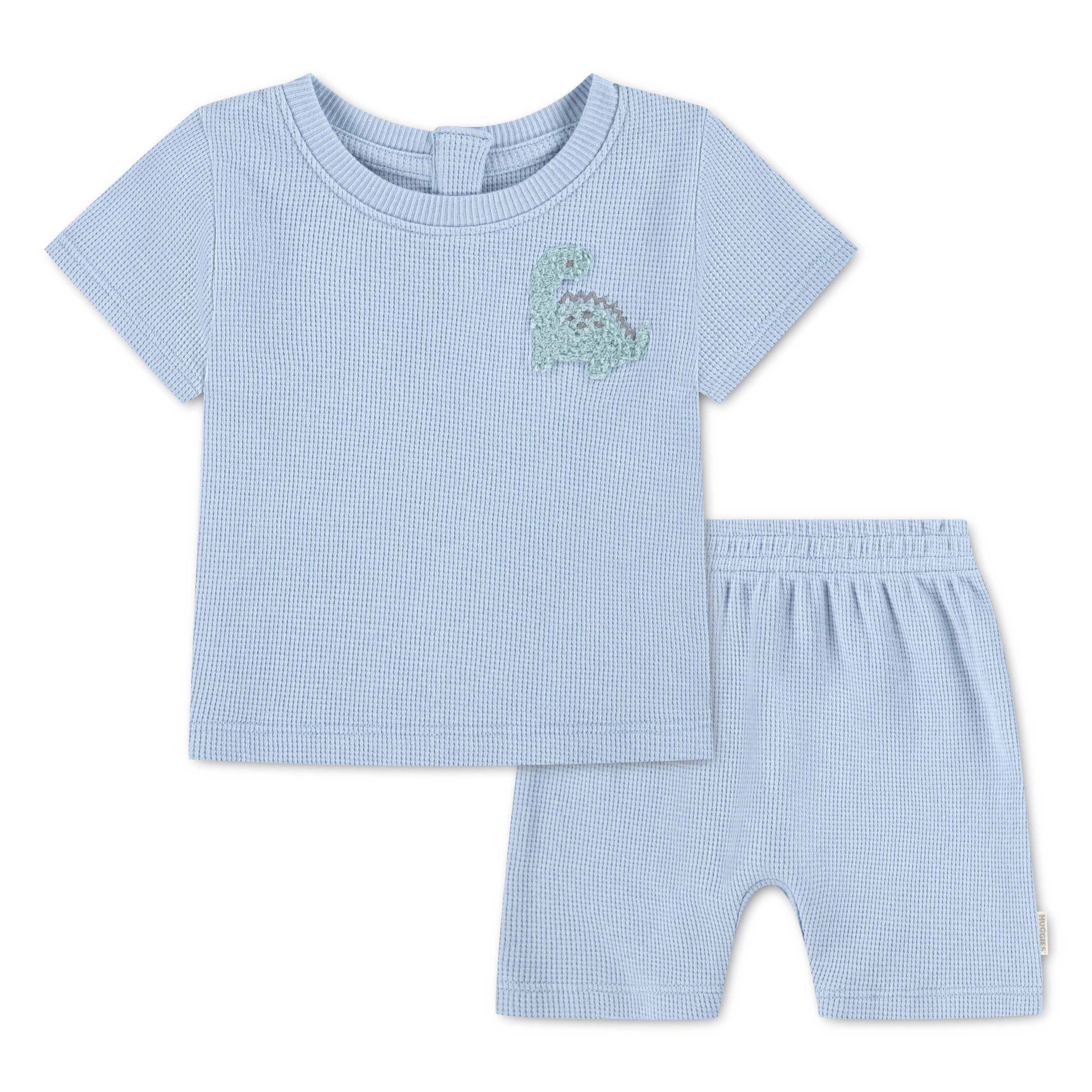 HUGGIES babywear Shirt & Hose HUGB SHORT SET (Set, 2-tlg) mit süßer Tierapplikation, Baumwolle