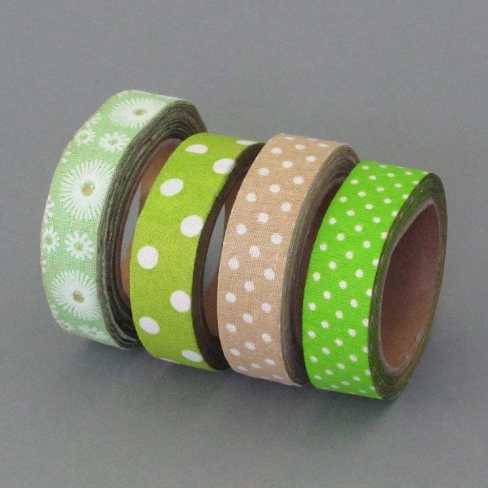 Gasper Bastelband Stoff-Klebetape 4er Set. 2,5cm x 3m. Textil Klebeband, Tape