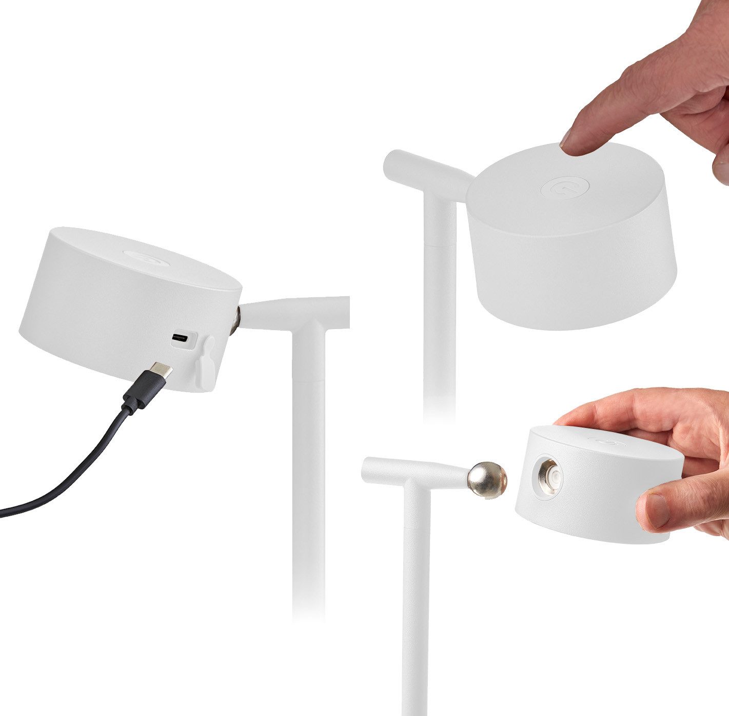 Northpoint LED Stehlampe 3 in 1 LED Akku Stehlampe dimmbar Wandleuchte Tischlampe – Bild 4 von 5