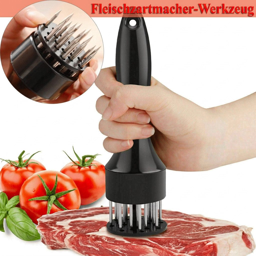 Rolipo Fleischklopfer Fleischklopfer 21 Nadeln Edelstahl Fleischzartmacher für Steak BBQ, für die Küche – Bild 3 von 5