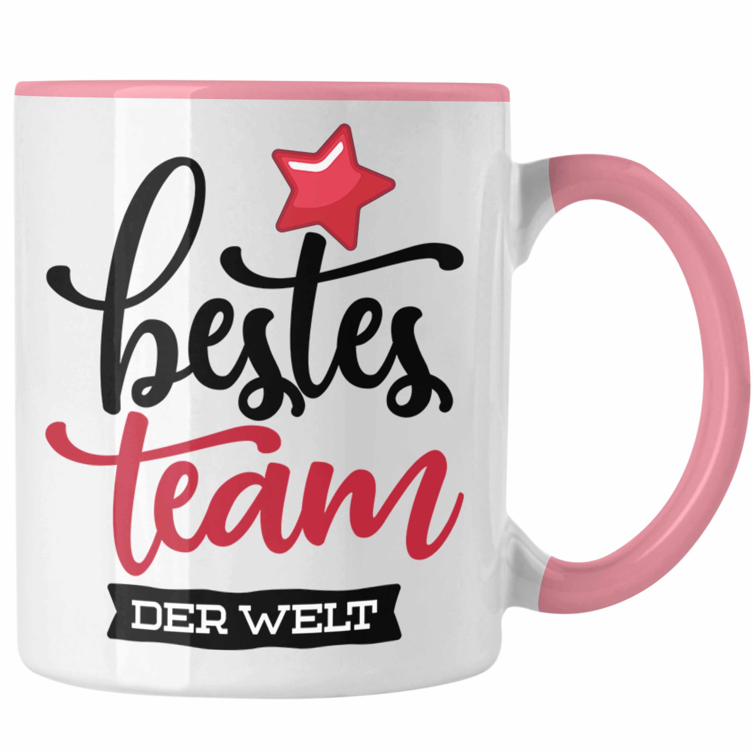 Trendation Tasse Team Kaffeetassen Geschenkidee für beste Team der Welt Rosa