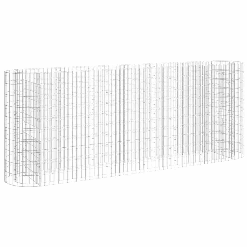 vidaXL Hochbeet Gabionen-Hochbeet Verzinktes Eisen 260x50x100 cm (1 St)