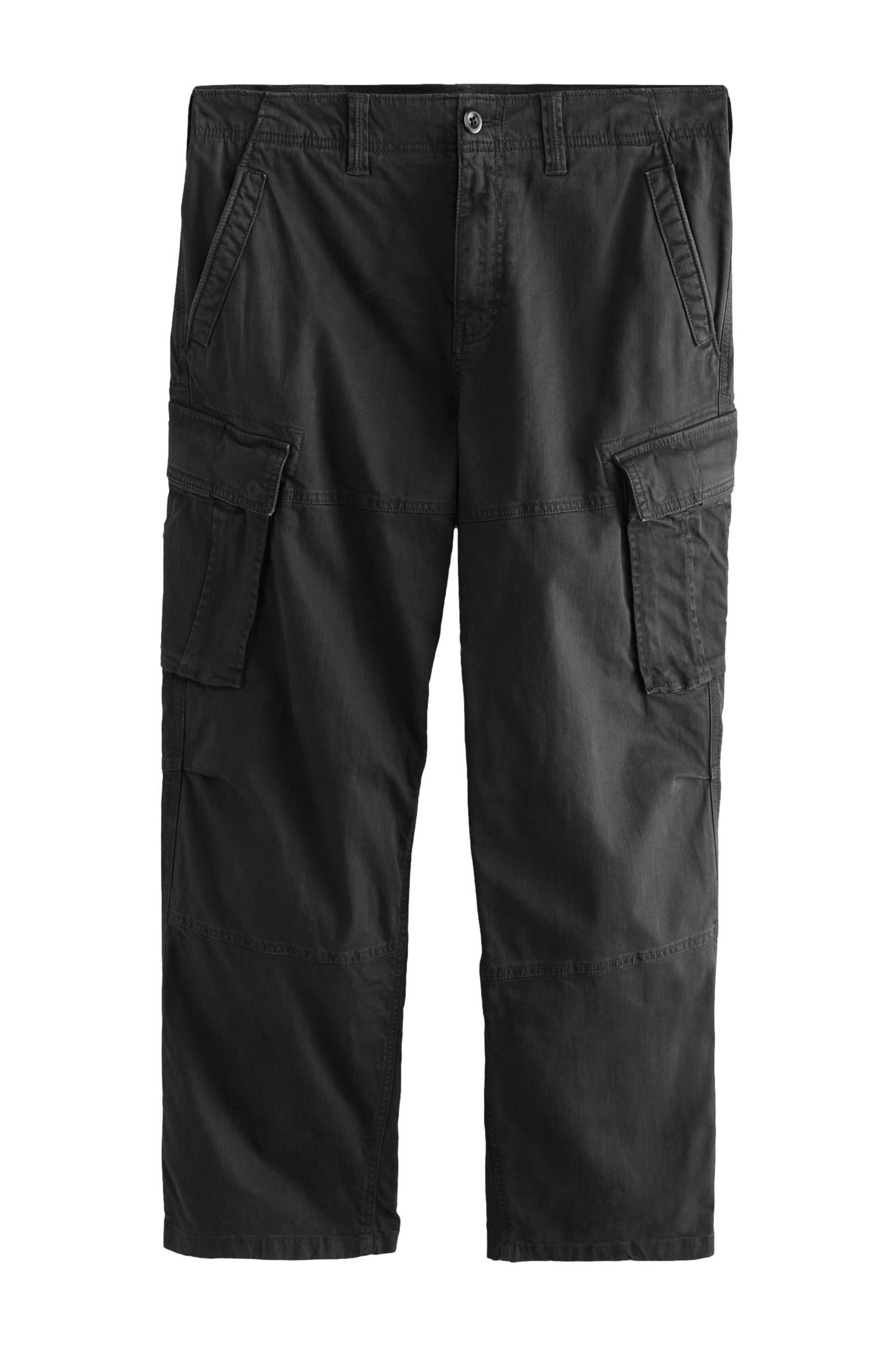 Stretch-Hose Relaxed Fit Cargohose, gewaschener Baumwollstretch