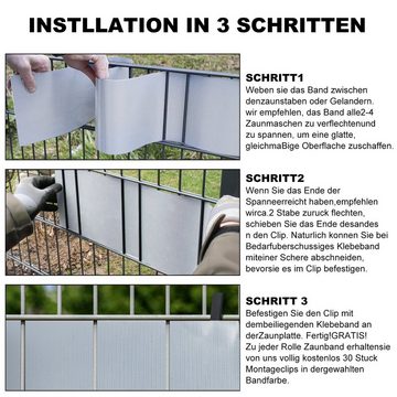 Bettizia Sichtschutzstreifen 70-560m Sichtschutzstreifen Sonnenschutz Zaun Folie Stabmattenzaun PVC