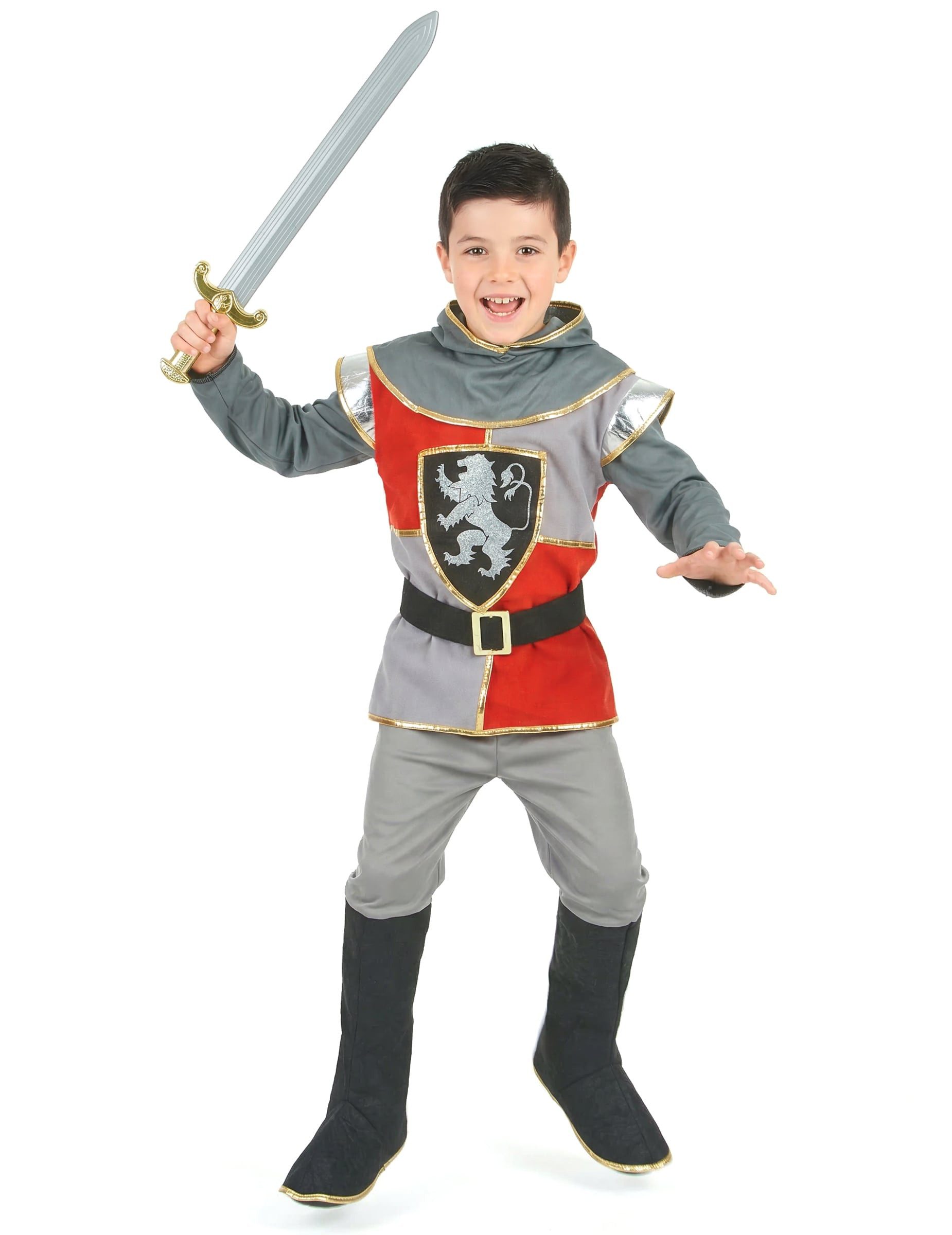 Kostüm Kleiner Ritter Kinderkostüm Mittelalter silber-rot-schwarz