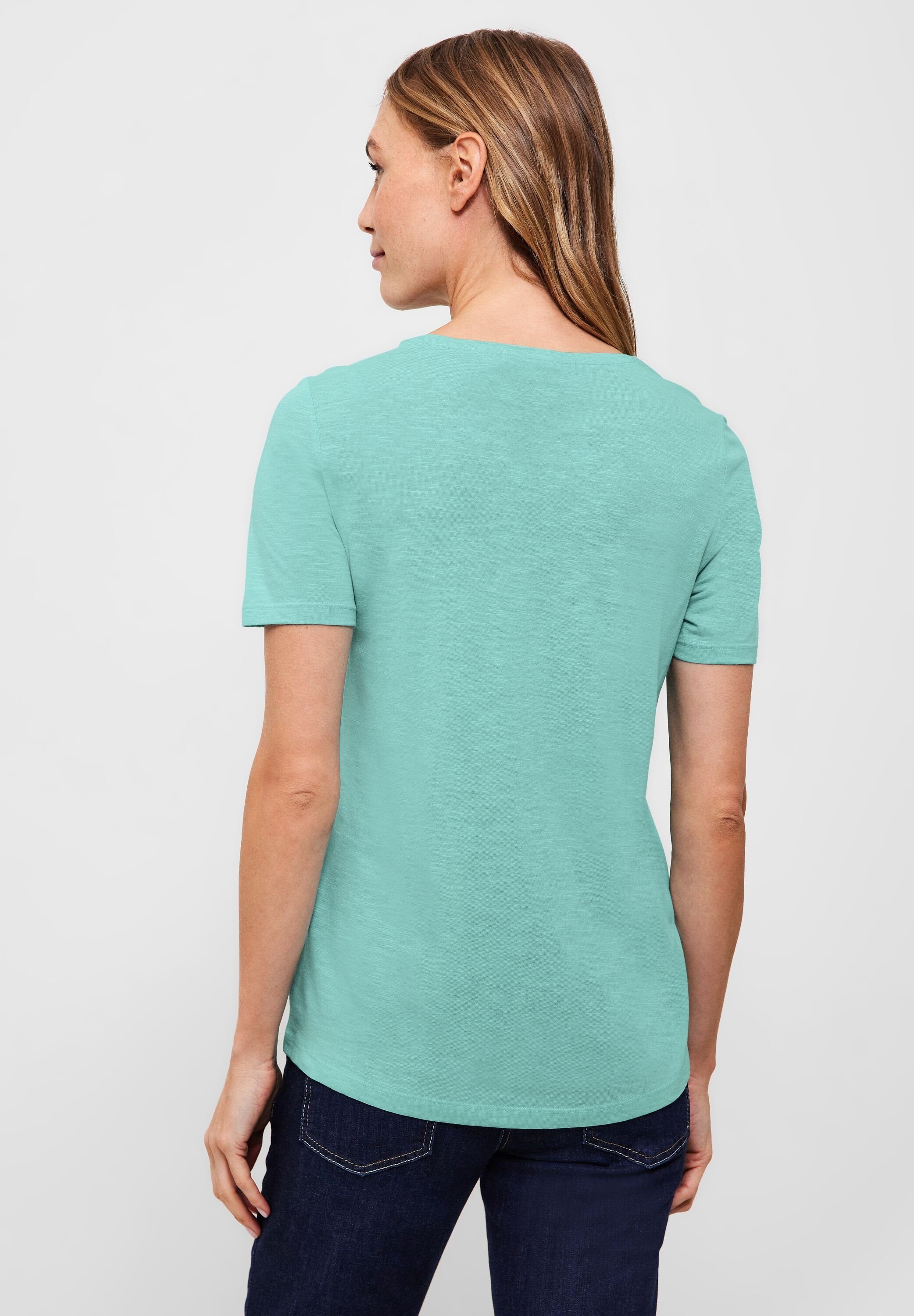 T-Shirt Baumwolle green aus cool reiner mint Cecil