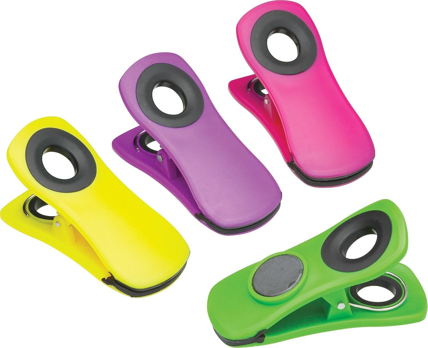 WestCraft Magnethalter 4 x magnetische Tüten Clips Beutelklammern & Kühlschrank Memohalter (4-St), für Terminzettel Aufgabenlisten, verhindert Verschütten von Tüten