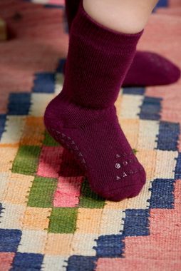 GoBabyGo ABS-Socken Kinder Stoppersocken (Gr. 23-26, 2-3Jahre, Pflaume) - Rutschfeste Baby Krabbel Socken - Kleinkinder Strümpfe mit antirutsch Gummi Noppen
