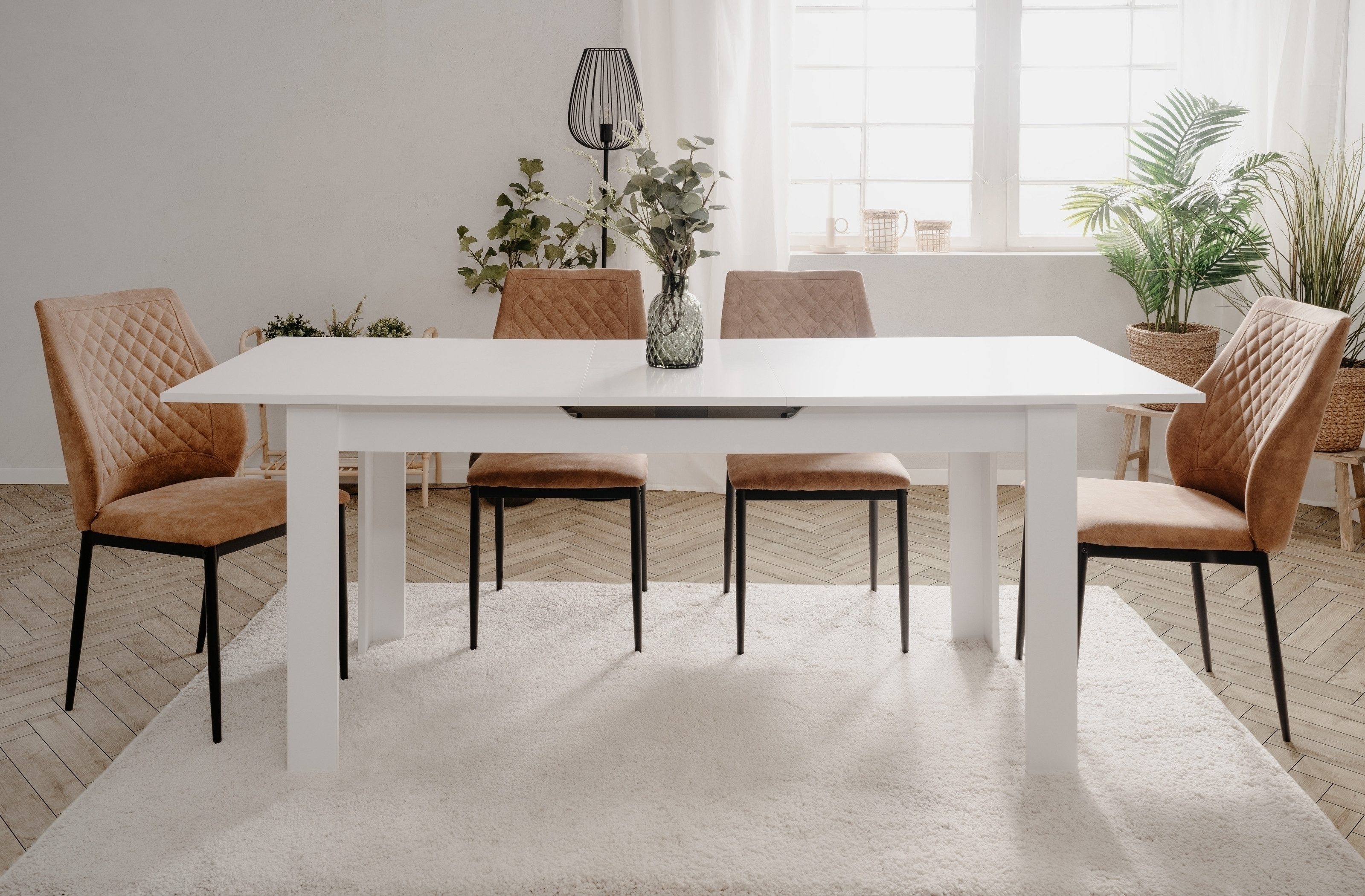 Finori Kulissentisch ausziehbar bis 200cm, in Weiß - 160/200x75x80cm (BxHxT)
