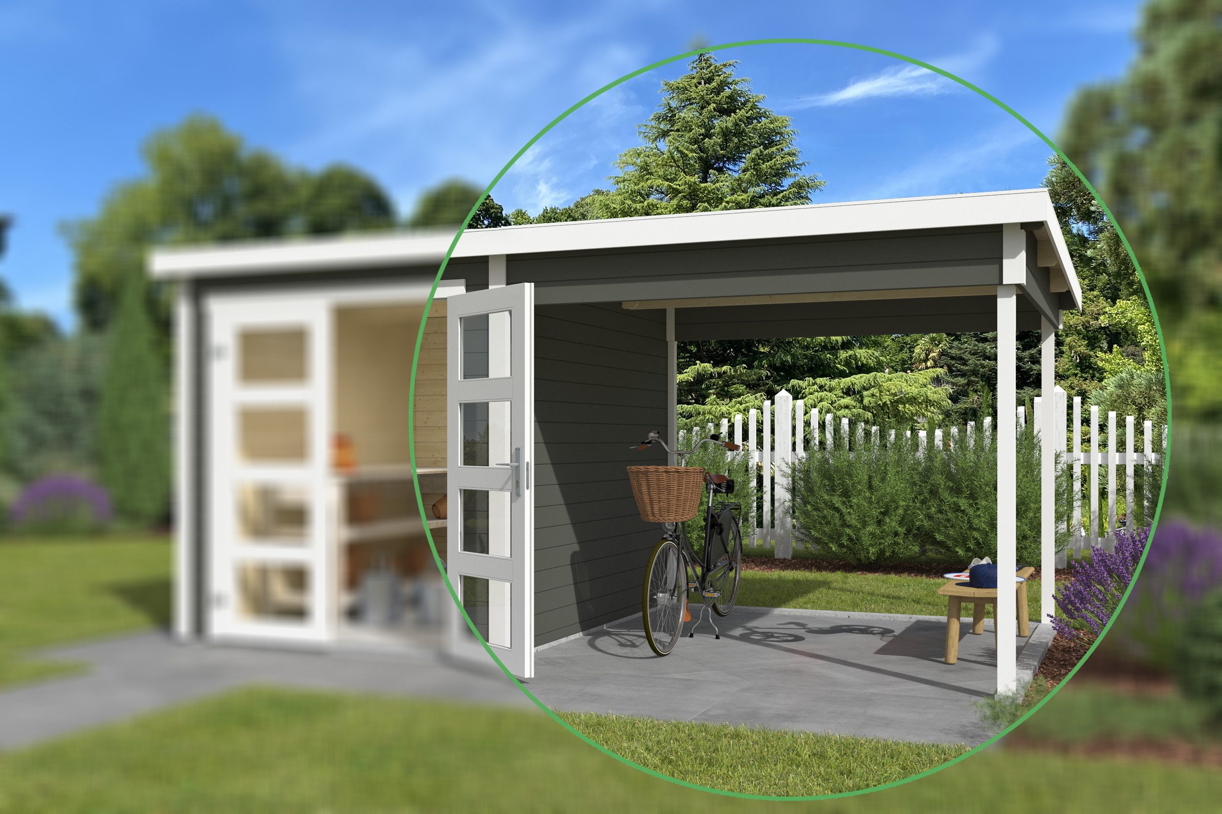 Nordic Holz Gartenhaus-Anbaudach ZAMBEZI ANBAU 250x, BxT: 250x250 cm, für Zambezi, Flachdach