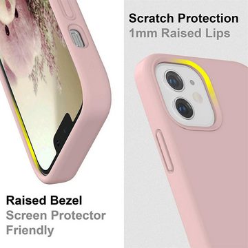 CoolGadget Handyhülle Rosa als 2in1 Schutz Cover Set für das Apple iPhone 13 Mini 5,4 Zoll, 2x Glas Display Schutz Folie + 1x TPU Case Hülle für iPhone 13 Mini