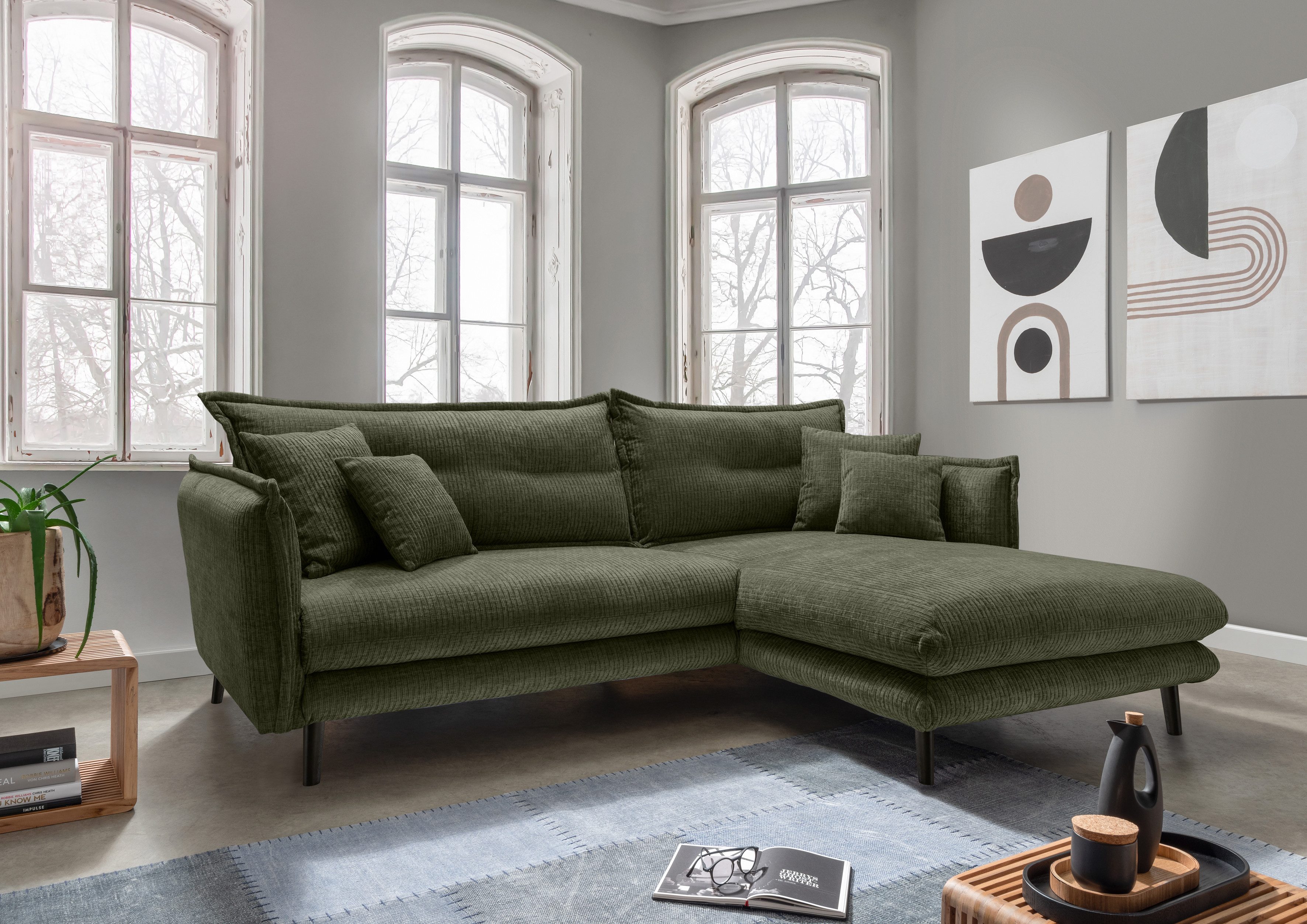 INOSIGN Ecksofa "Lazio modernes Design, bequem, schmale Armlehnen, OTTOs Ch günstig online kaufen