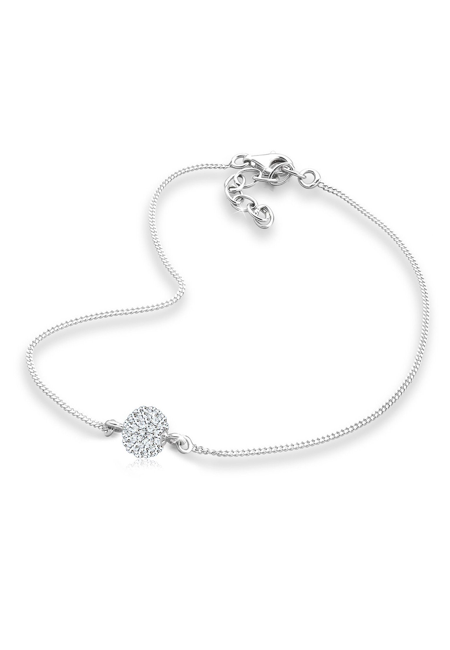 Elli Fußkette Kristalle 925 Silber