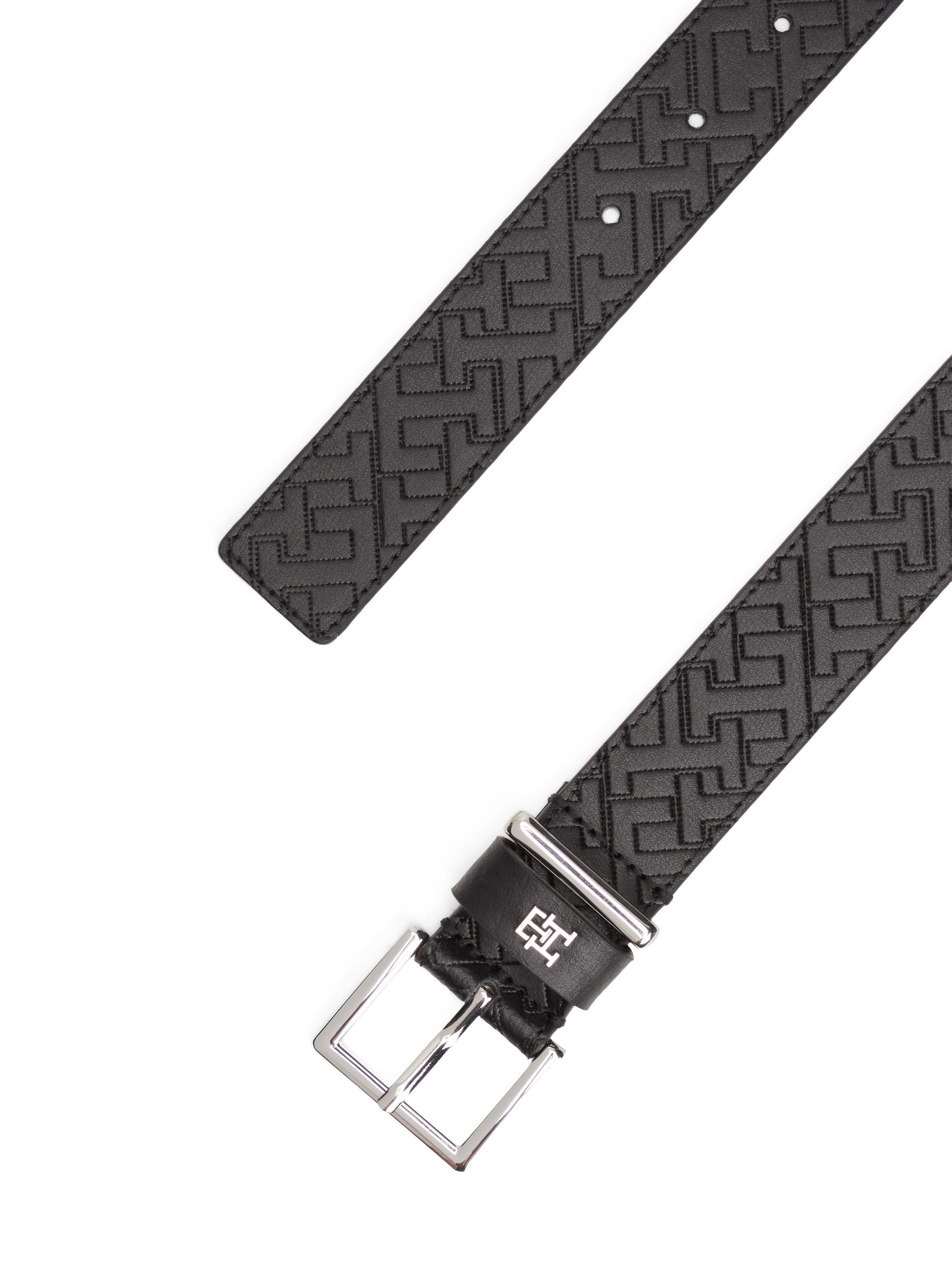 Tommy Hilfiger Ledergürtel TH SQUARE MONO mit TH-Monogramm, Breite: 3 cm