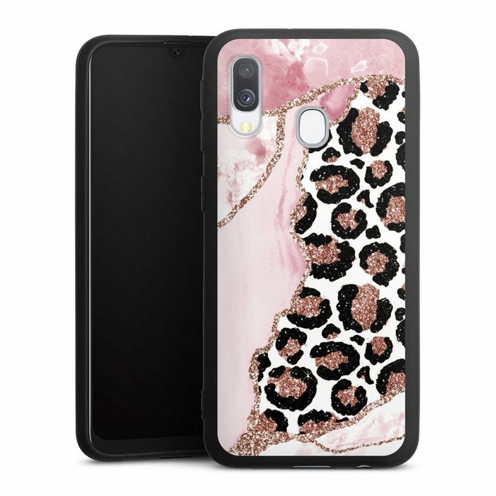 DeinDesign Handyhülle Leopard Glitzer Look Marmor Patterns and Textures Smooth Pink Samsung Galaxy A40 Silikon Hülle Premium Case Handy Schutzhülle