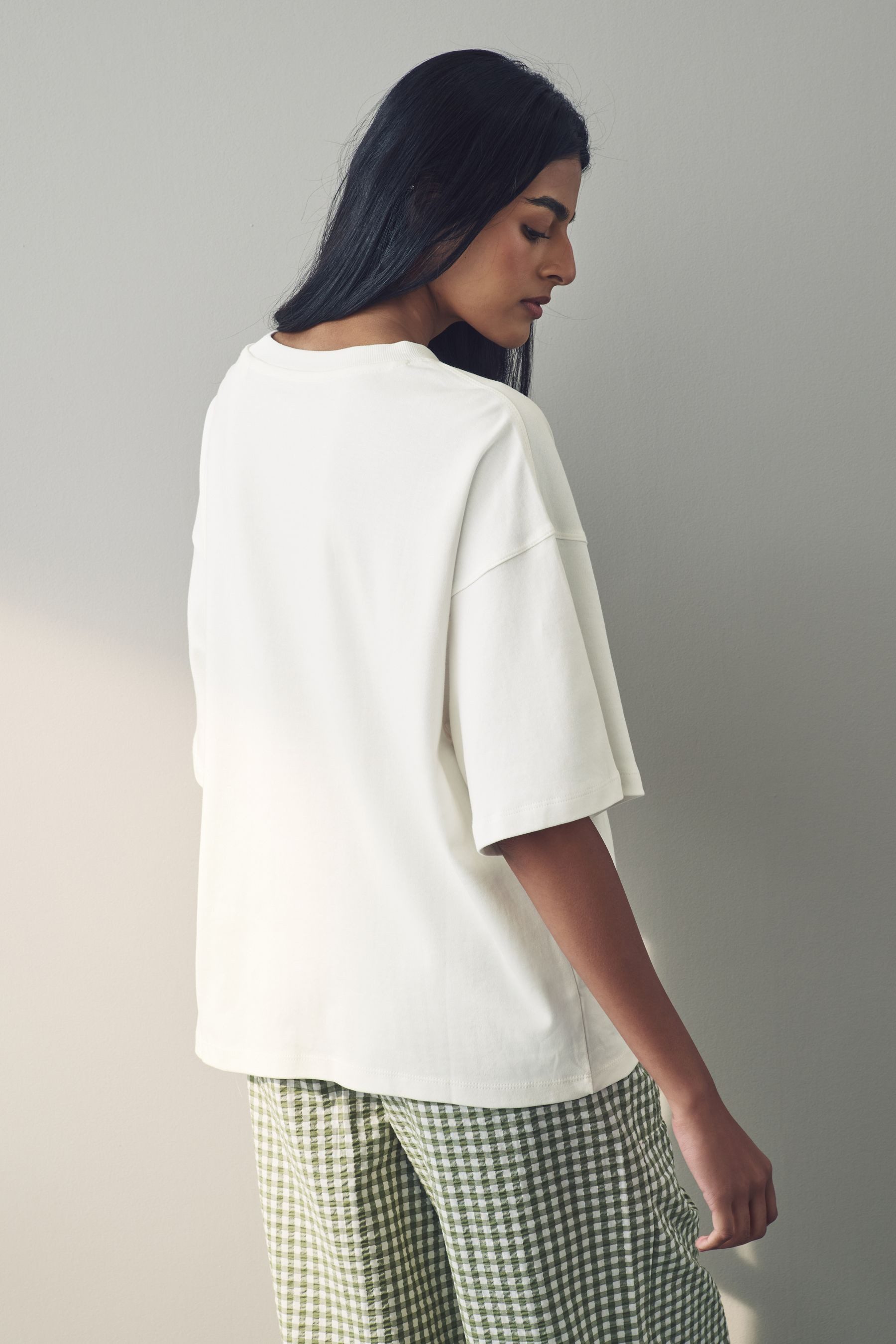 Next T-Shirt Kastiges Relaxed Fit Oversized-T-Shirt, günstig online kaufen