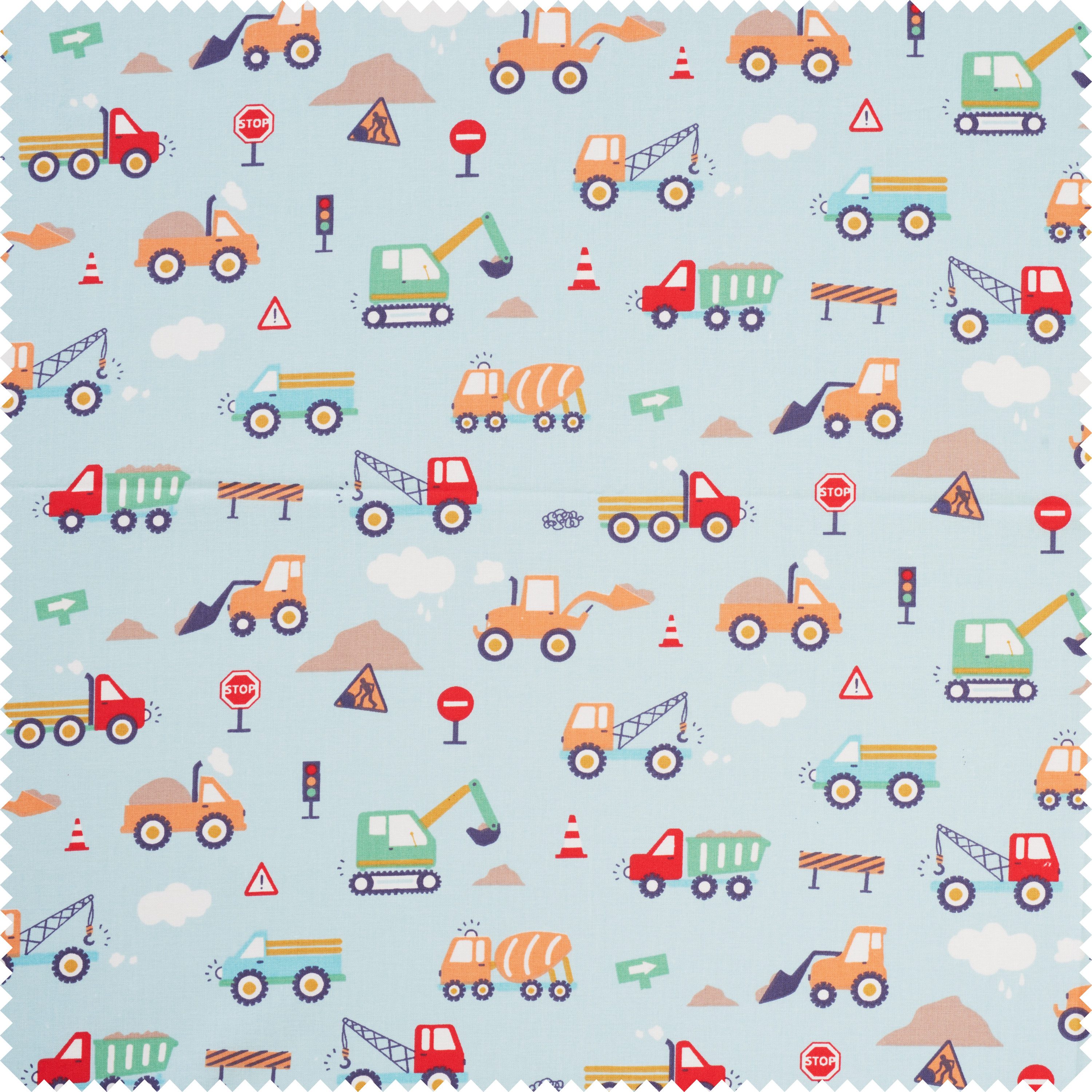 VBS Stoff Baufahrzeuge, 150cm breit, Meterware