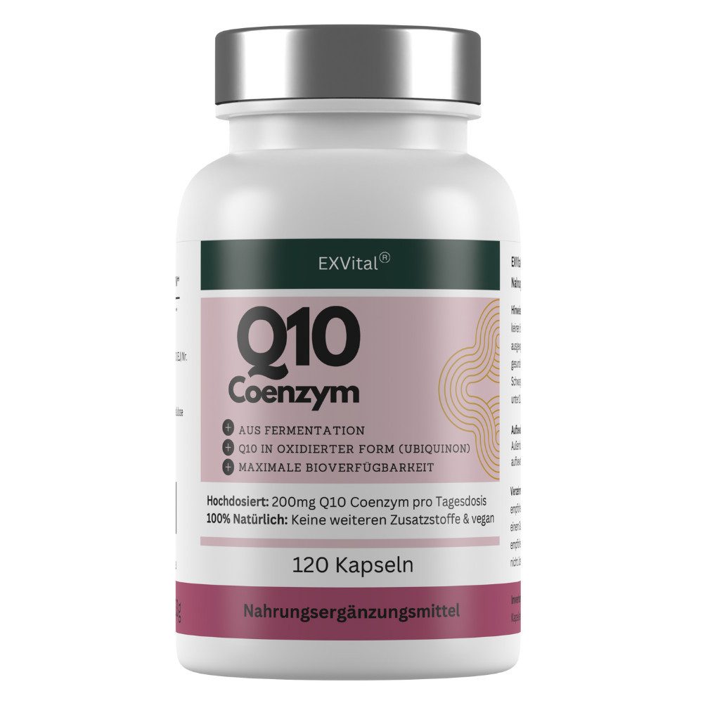 Q10 Coenzym Kapseln, hochdosiert mit 200mg / Tag, rein & ohne Zusätze Kapseln, 33 g