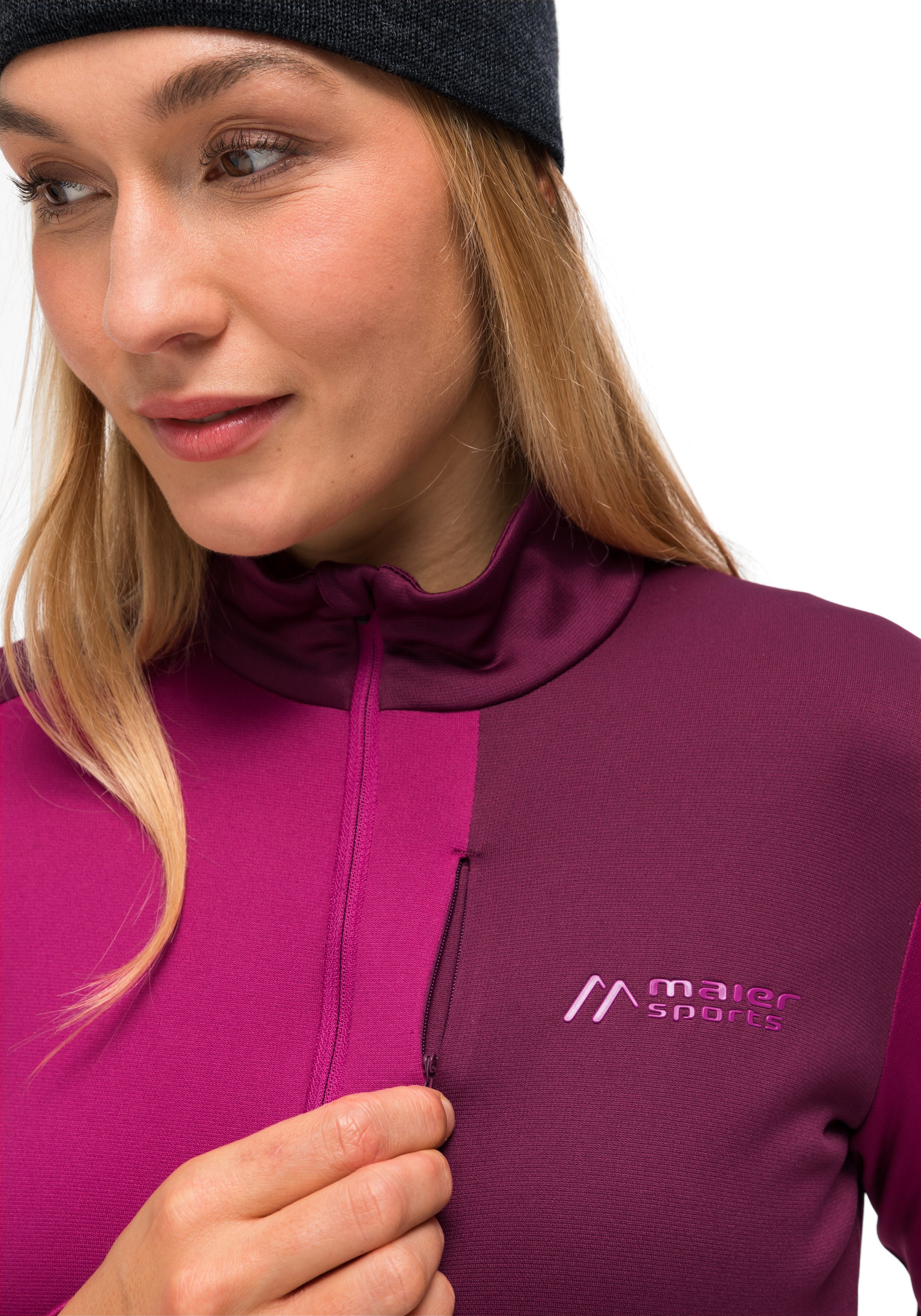 magenta Maier Sports Fleecejacke Damen Purga Midlayer, aufgerauter Fleece mit Innenseite Jacket