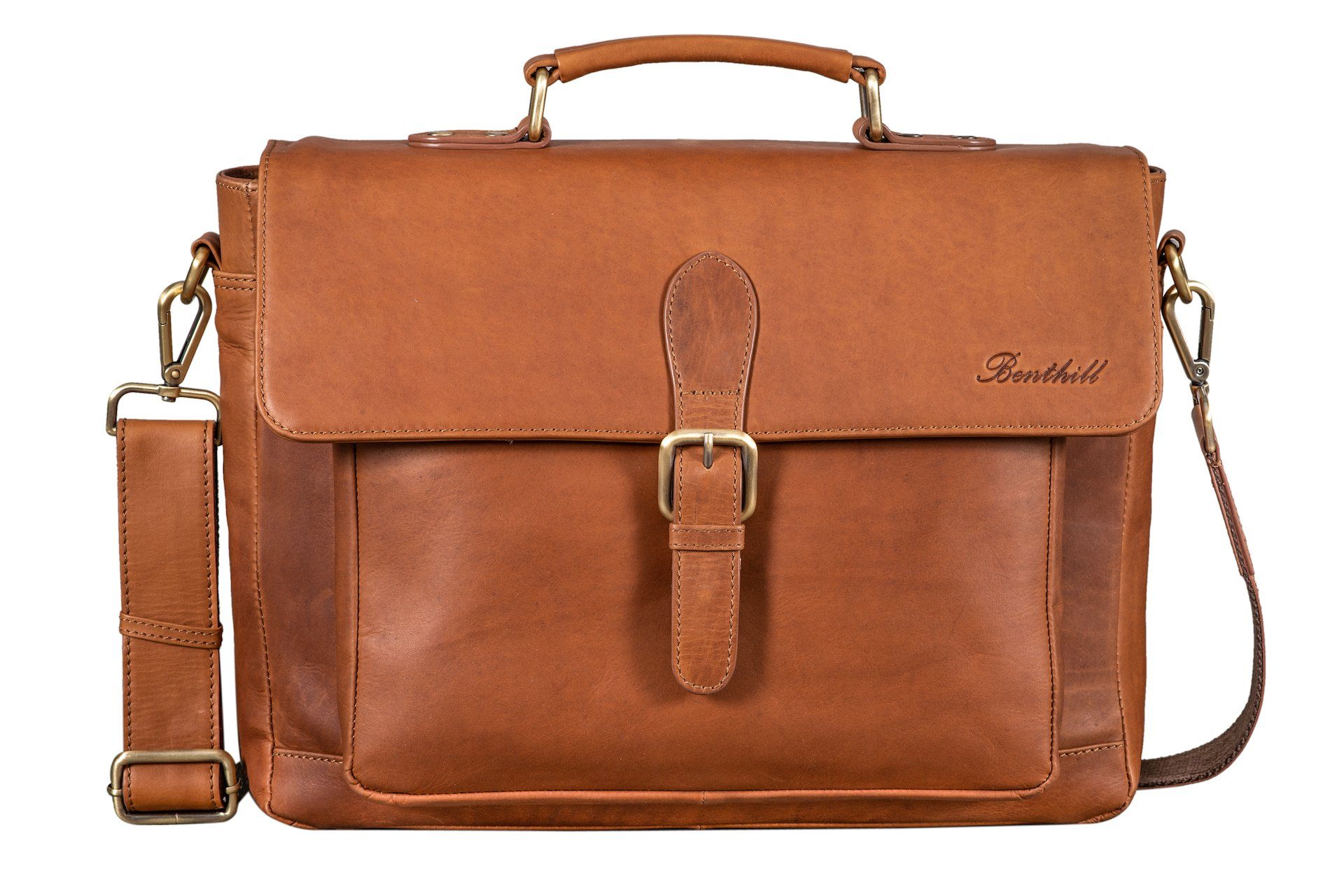 Benthill Aktentasche Echt Leder Laptoptasche Notebooktasche Umhängetasche L günstig online kaufen