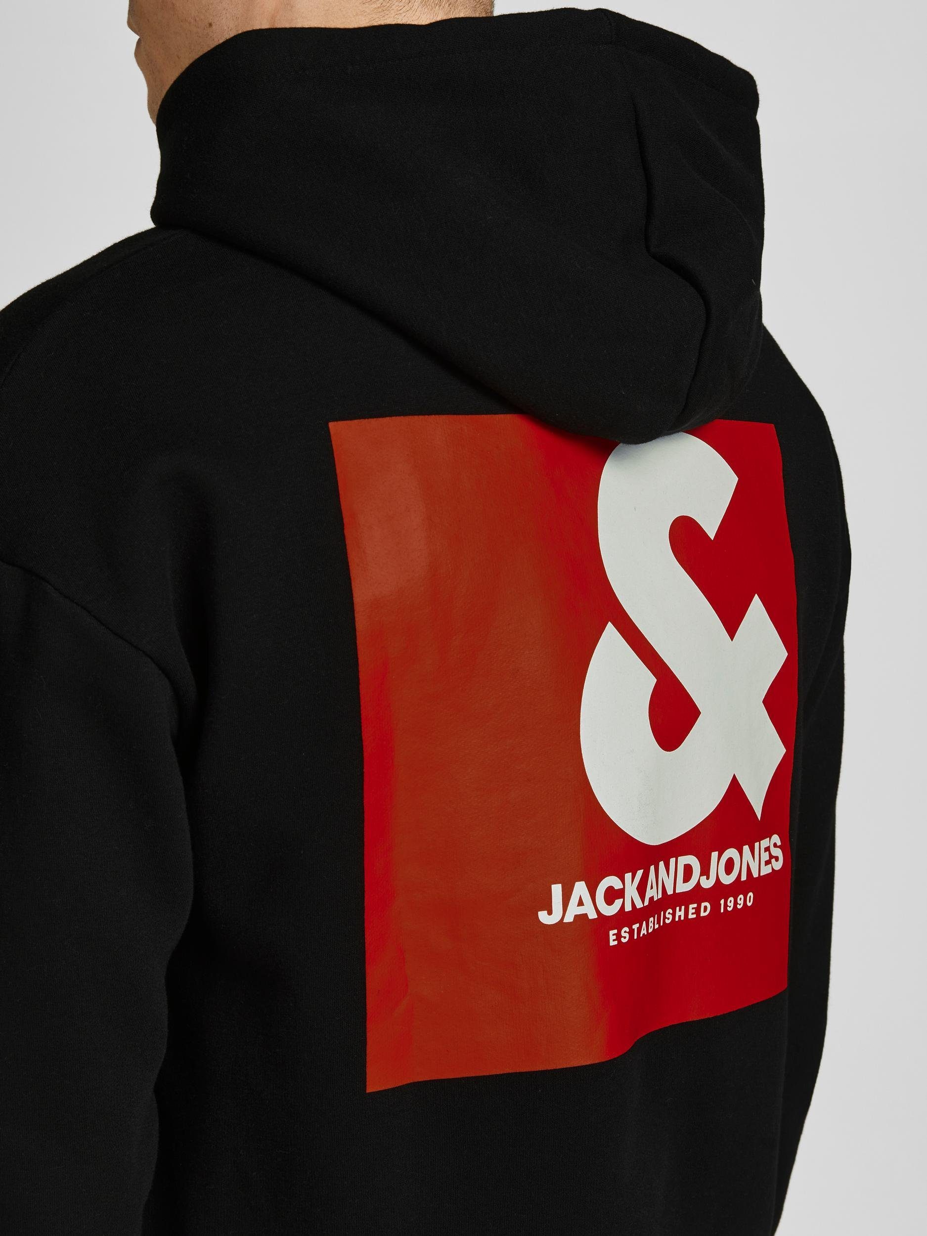 Jack & Jones Kapuze HOOD Sweatshirt JCOTHX Hoodie SWEAT schwarz mit Pullover