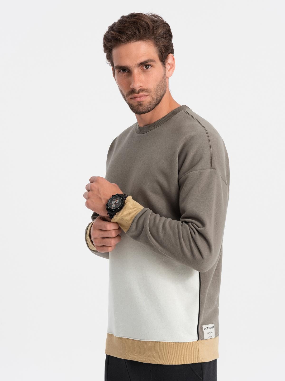 OMBRE Sweatshirt Oversize Sweatshirt mit kontrastfarbenen Einsätzen