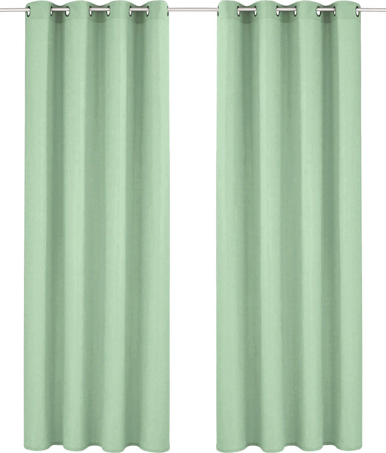 my home Vorhang Parry (2 St), Ösen, blickdicht, Polyester, 2-er Set, blickd günstig online kaufen