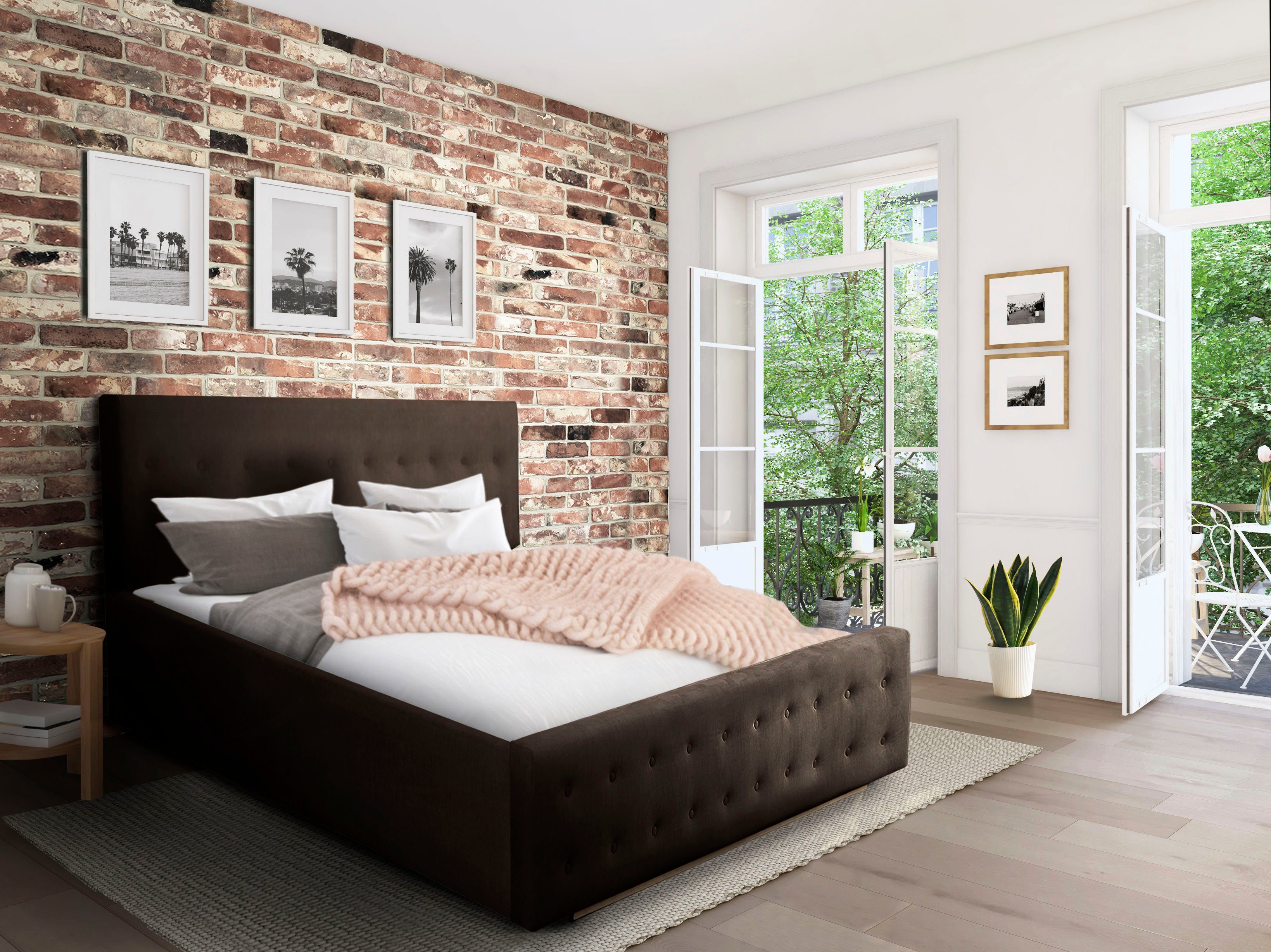Home affaire Polsterbett "Vaine" in 5 Breiten, auch in Länge 220 cm, incl. günstig online kaufen