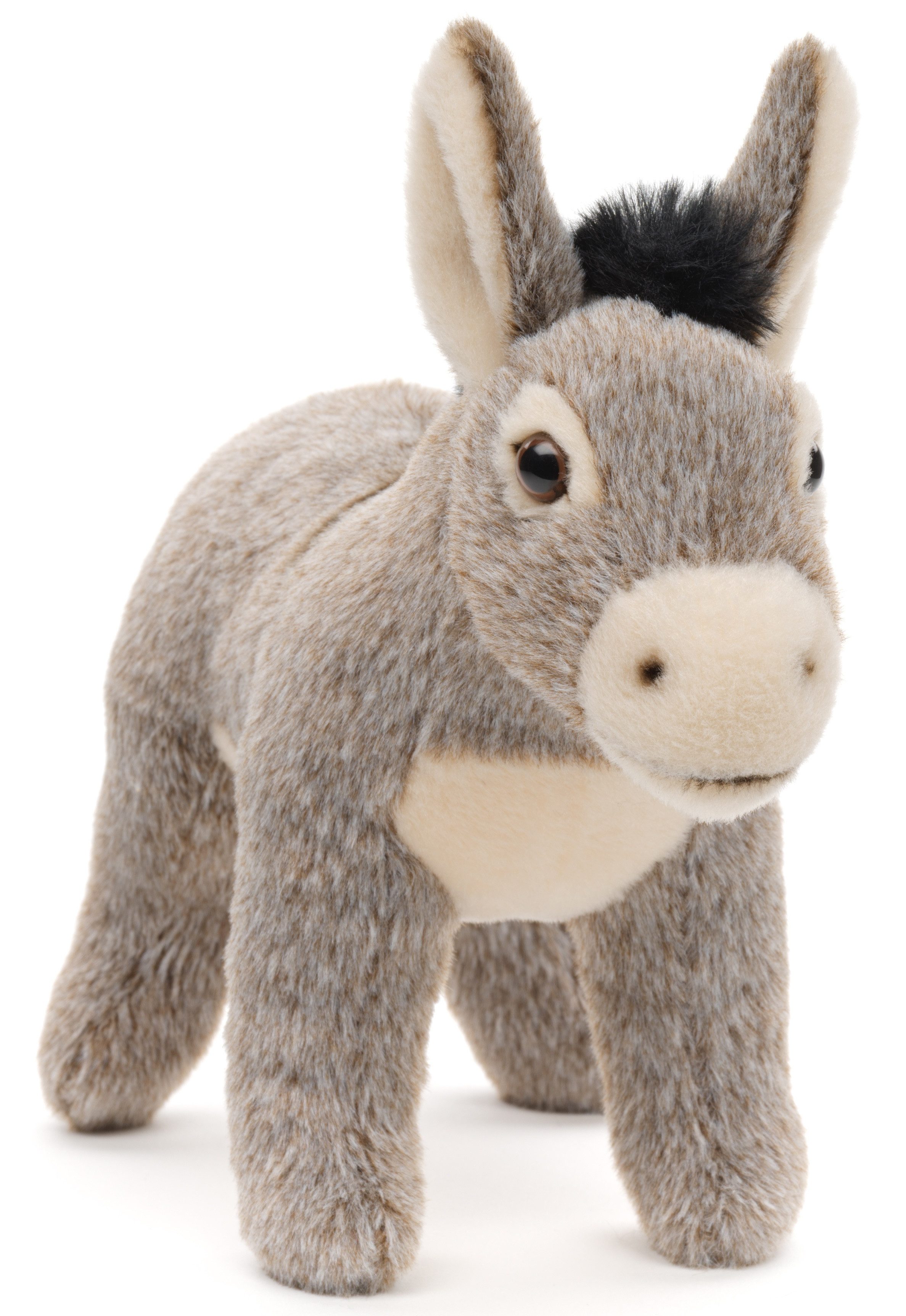 Uni-Toys Kuscheltier Esel grau, stehend - 20 cm (Höhe) - Plüsch-Esel - Plüschtier, zu 100 % recyceltes Füllmaterial