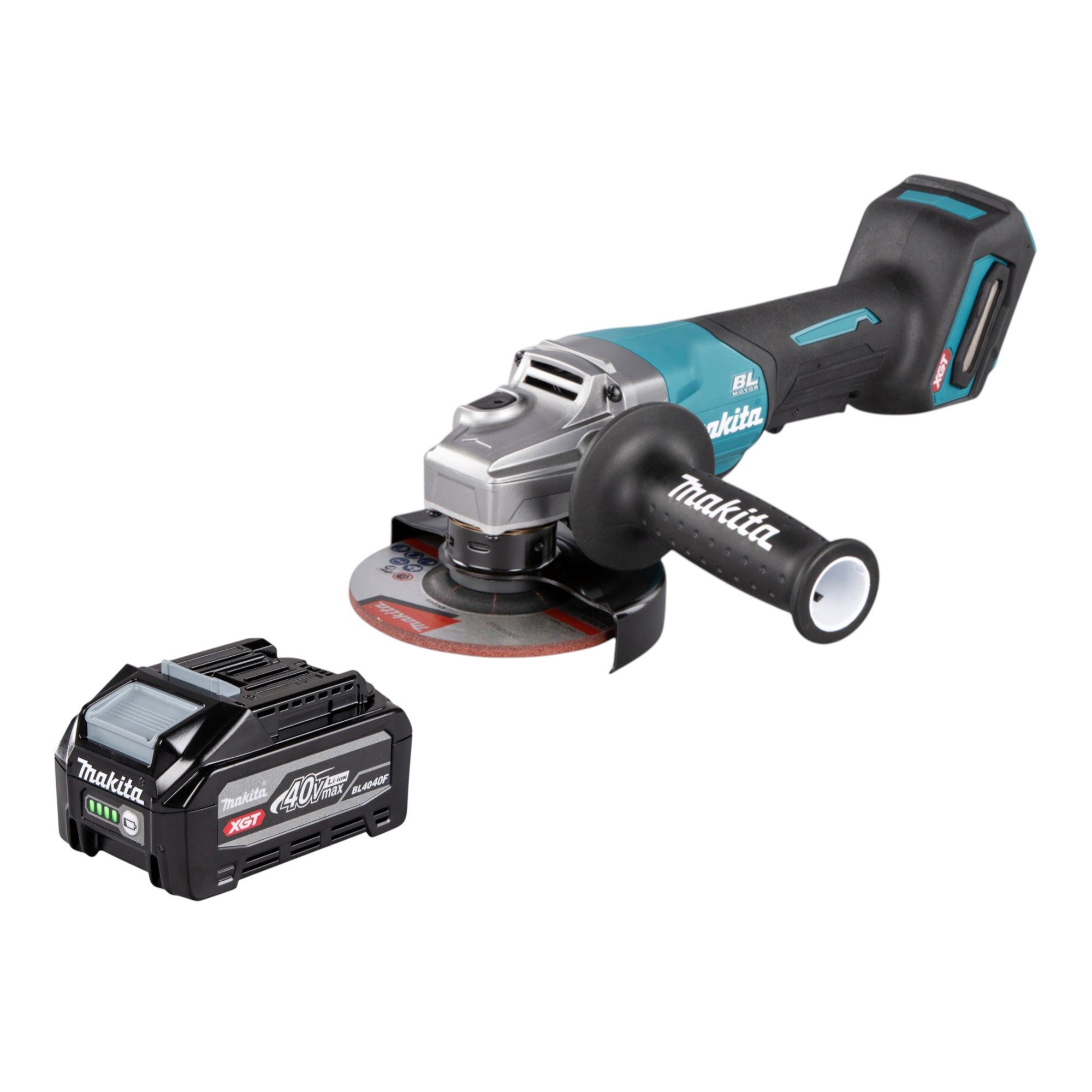 Makita Akku-Winkelschleifer GA 016 GU1 40V max. 125 mm Brushless + 1x Akku 4,0 Ah - ohne Ladegerät