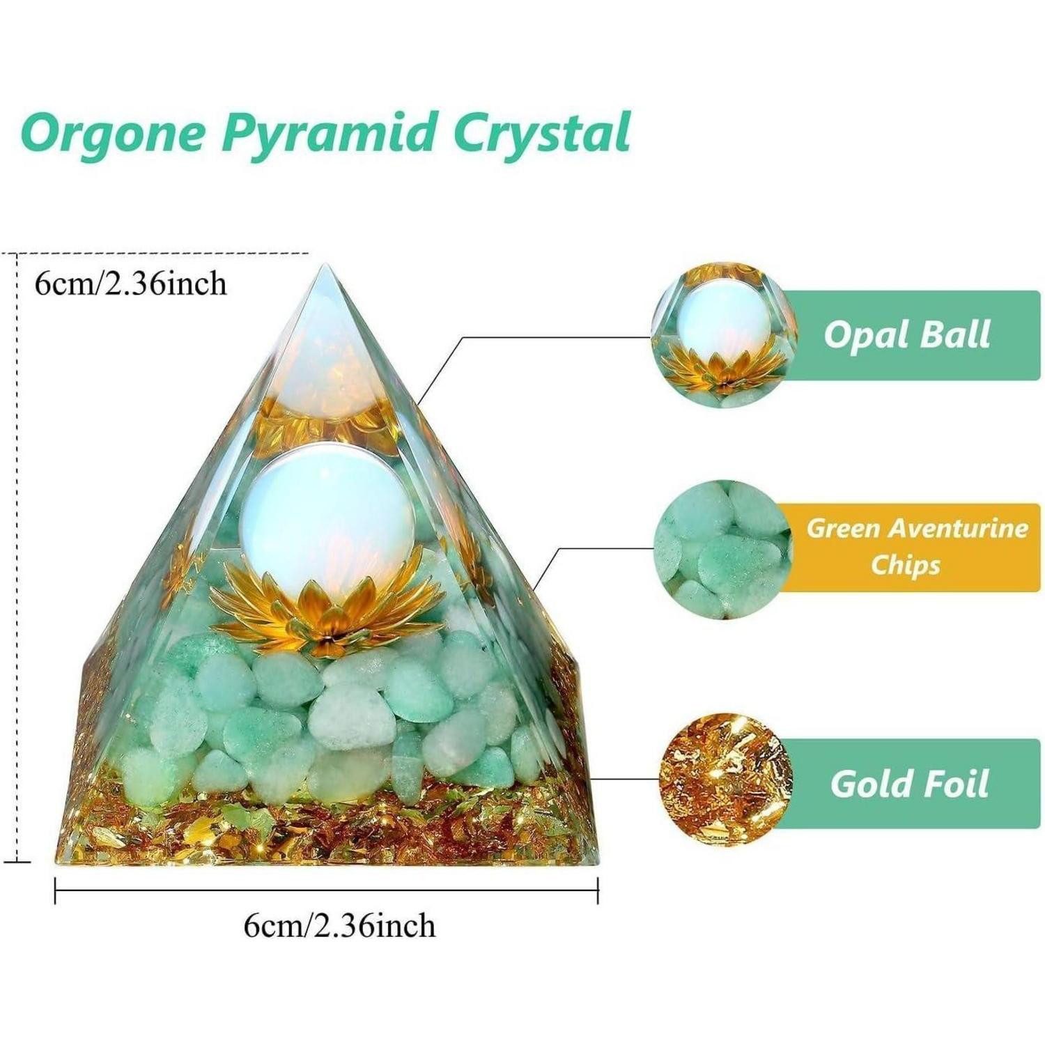 LuxusKollektion Edelstein Kristalle Pyramide Orgonit Grün Aventurin Heilkristalle Lotus Positive – Bild 2 von 5