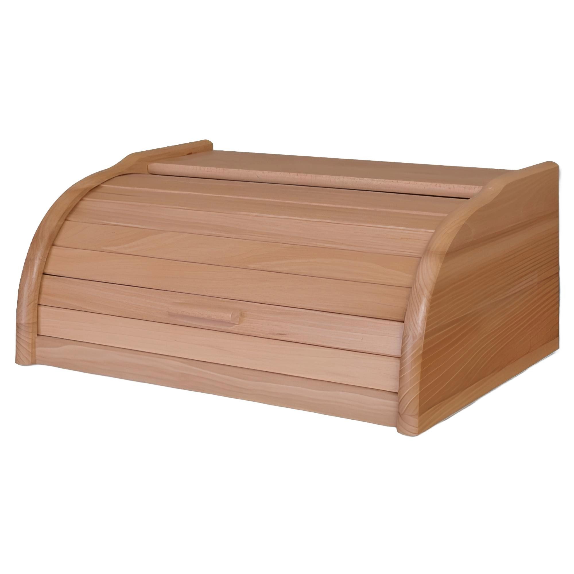 Xlmoebel Brotkasten Brotaufbewahrung aus Buche mit Rollklappe und Holzbox-Design, Holz, (Brot-Box), Hergestellt in Europa